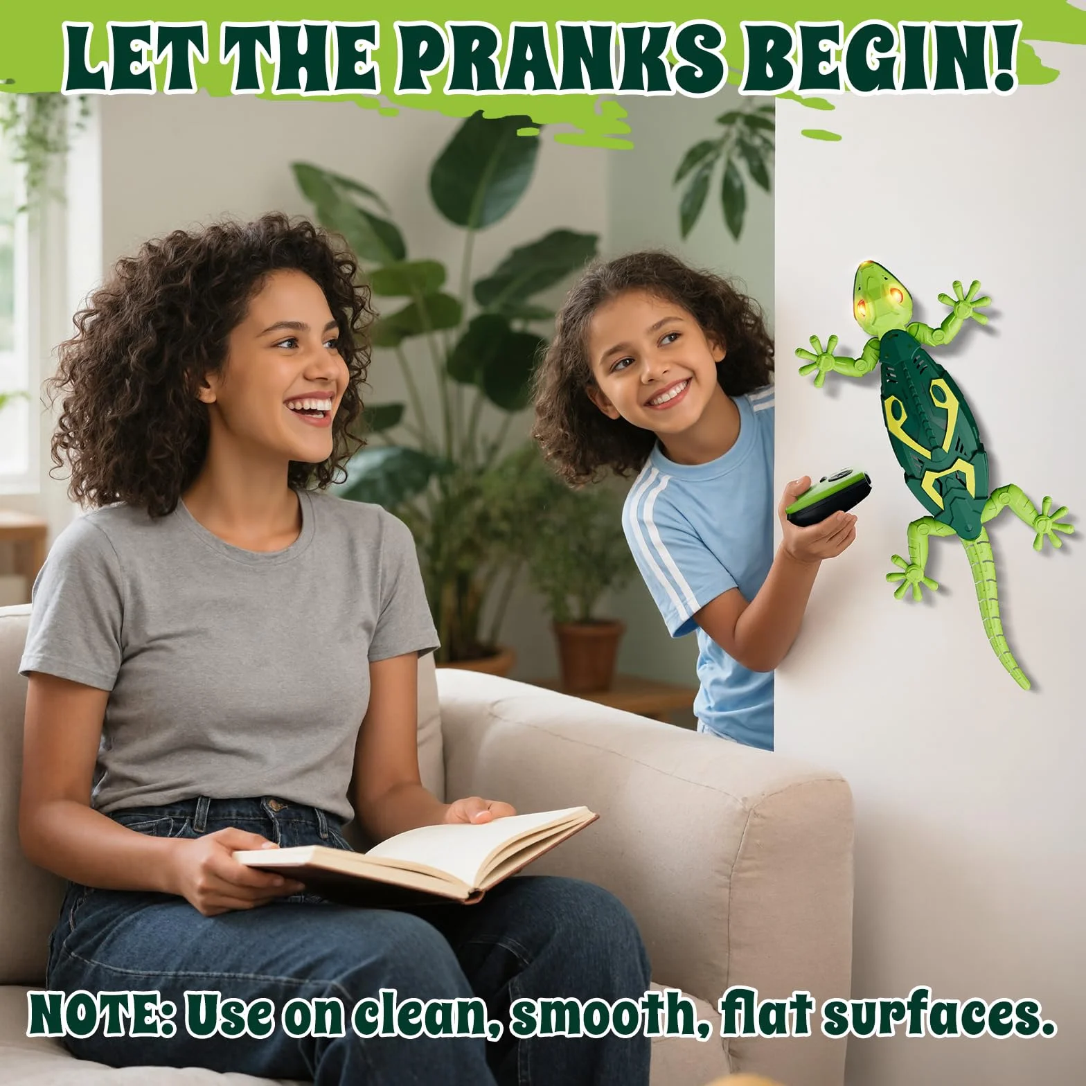 HYES Wall Crawler Gecko, Robot Lagarto Realista con Ojos Luminosos, Juguete Control Remoto para Niños 3-8 Años