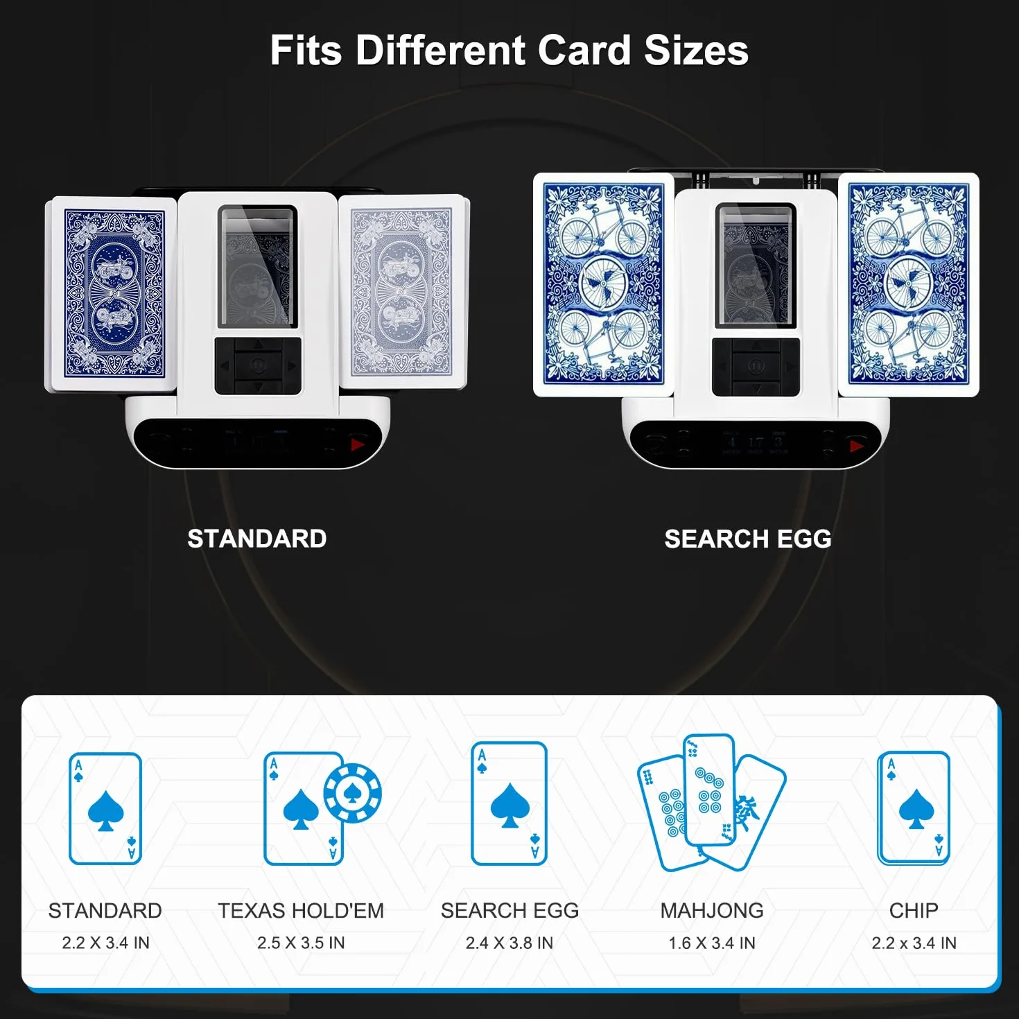 Apkezel Barajador de Cartas Automático 2 en 1, Mezclador y Repartidor 360° para Juegos de Cartas