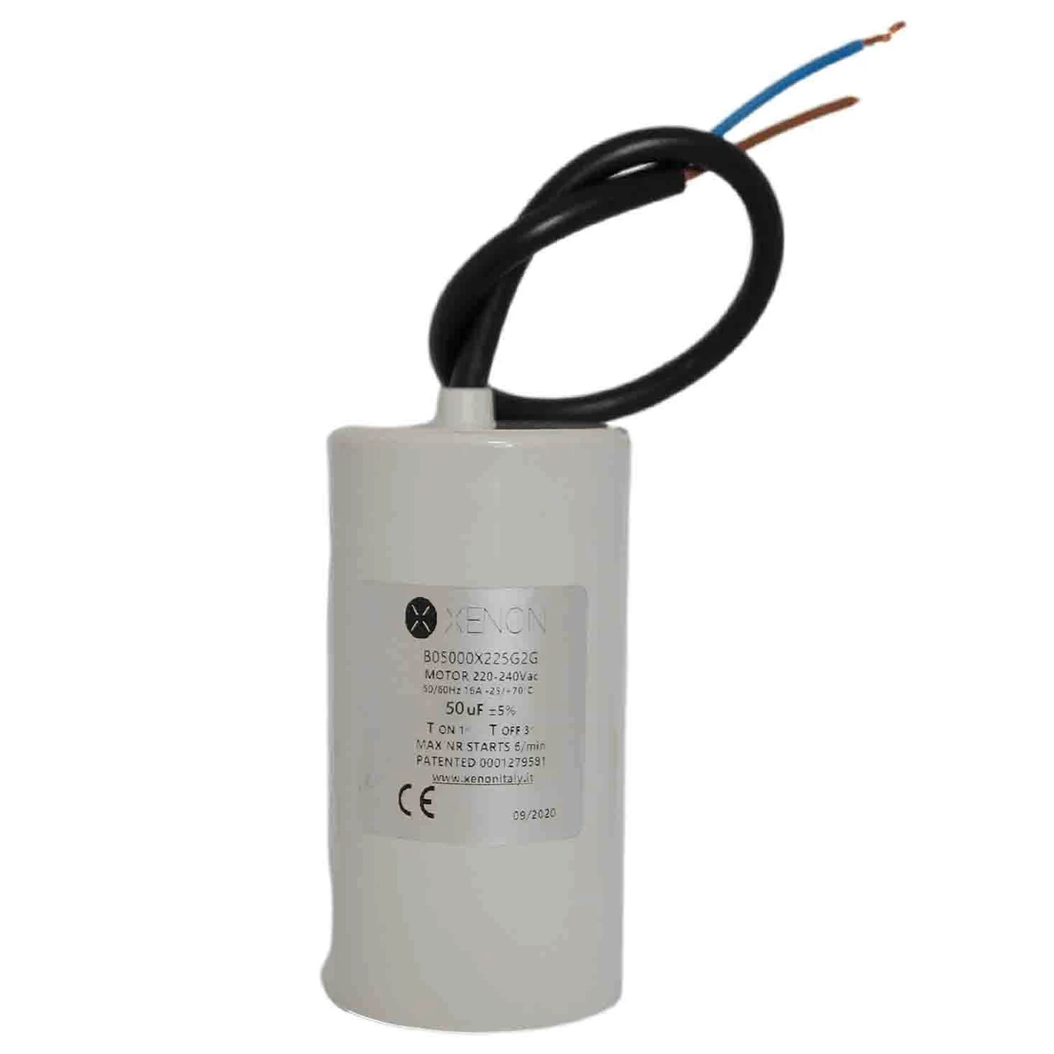 COMAR ES2071 Condensador De Arranque Redondo 50 μF 10% Montaje Agujero Pasante