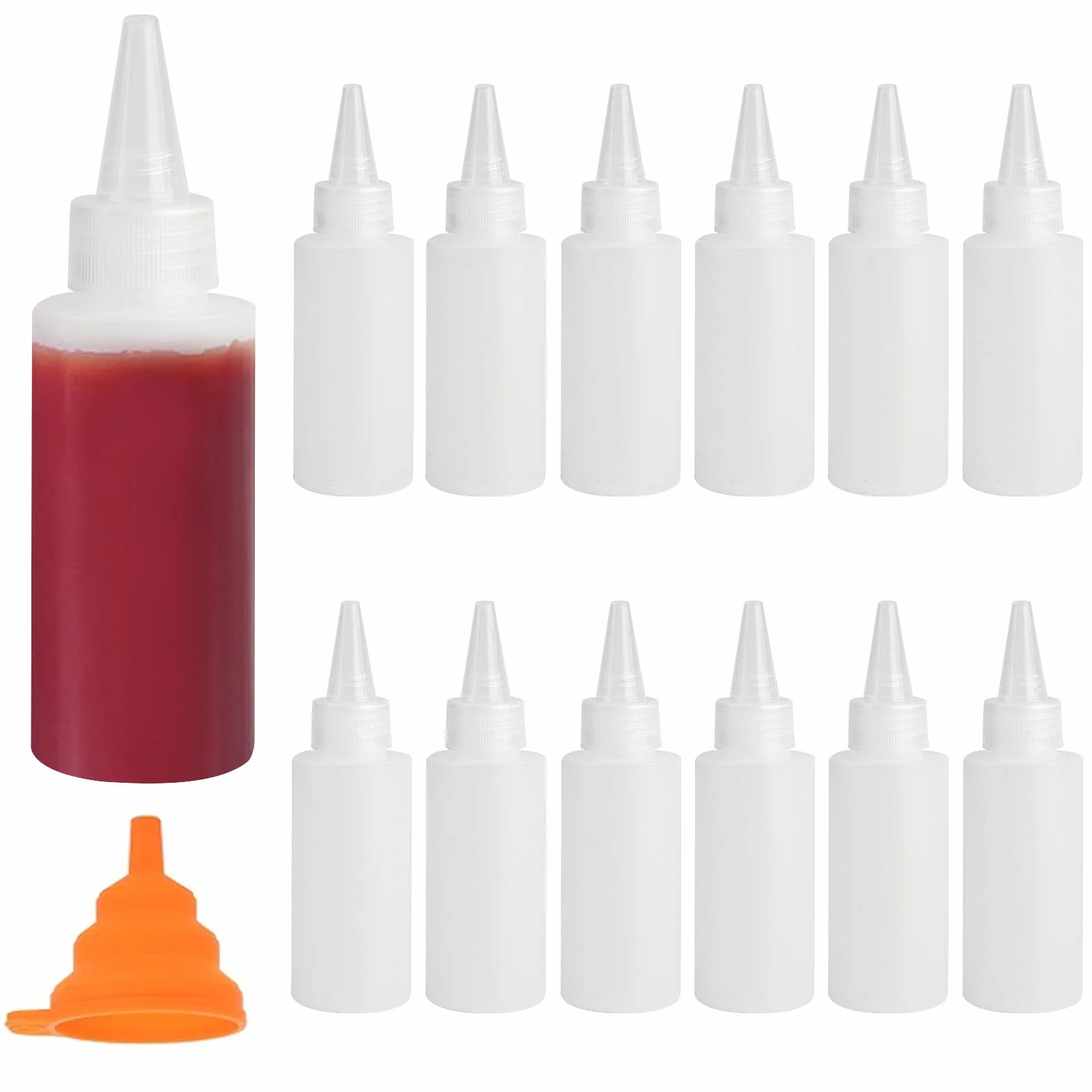 Botellas de Compresión Pequeñas 100ml 12 Pcs, Squeeze Bottles de Plástico para Salsa Aceite Estilo Esmerilado