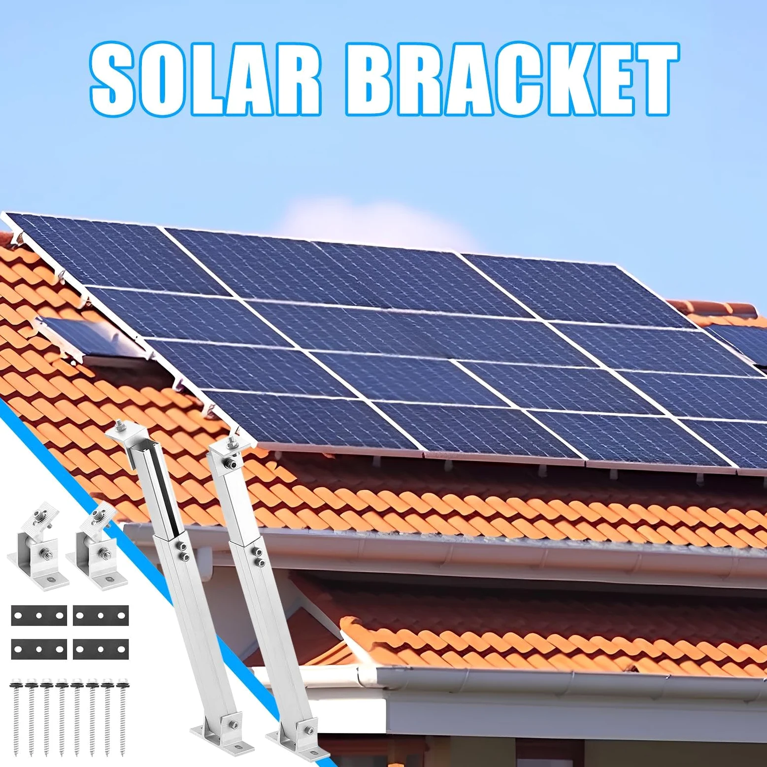 Soporte de montaje fotovoltaico, ángulo de aleación ligero, hardware de | instalación de energía solar, estructura de sujeción de panel modular, kit de estante de utilidad, montaje de soporte de