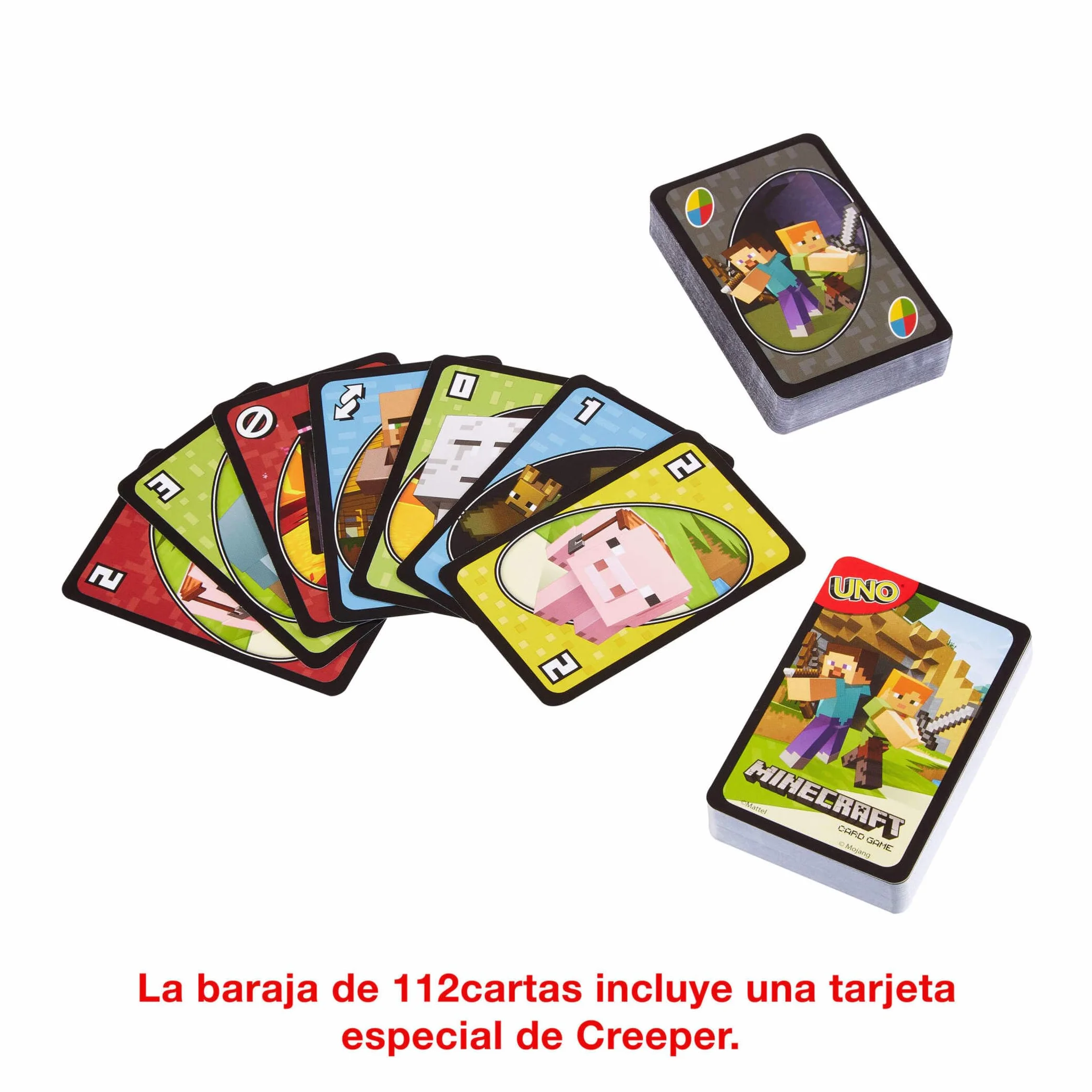 Mattel Games UNO Minecraft Juego de Cartas para Niños 7+ Años