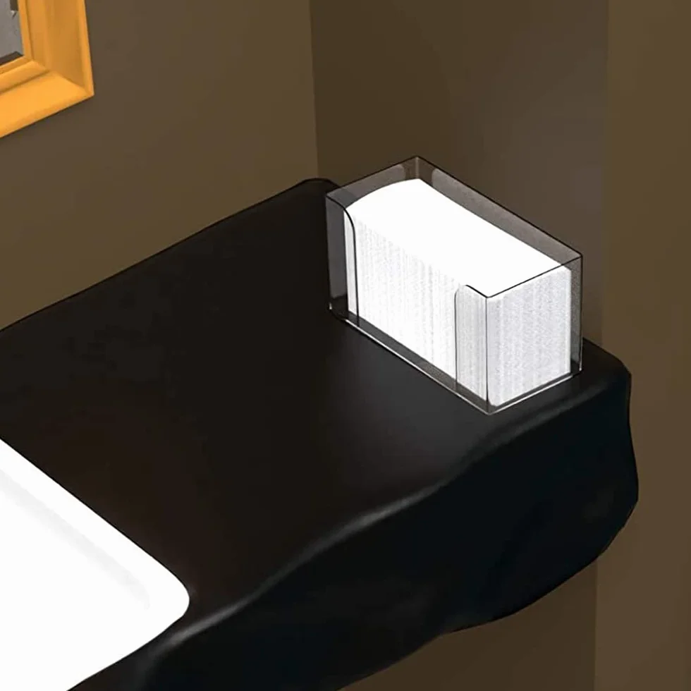 Soporte transparente para servilletas de papel para encimera, toallas plegables en Z, C o multipliegues