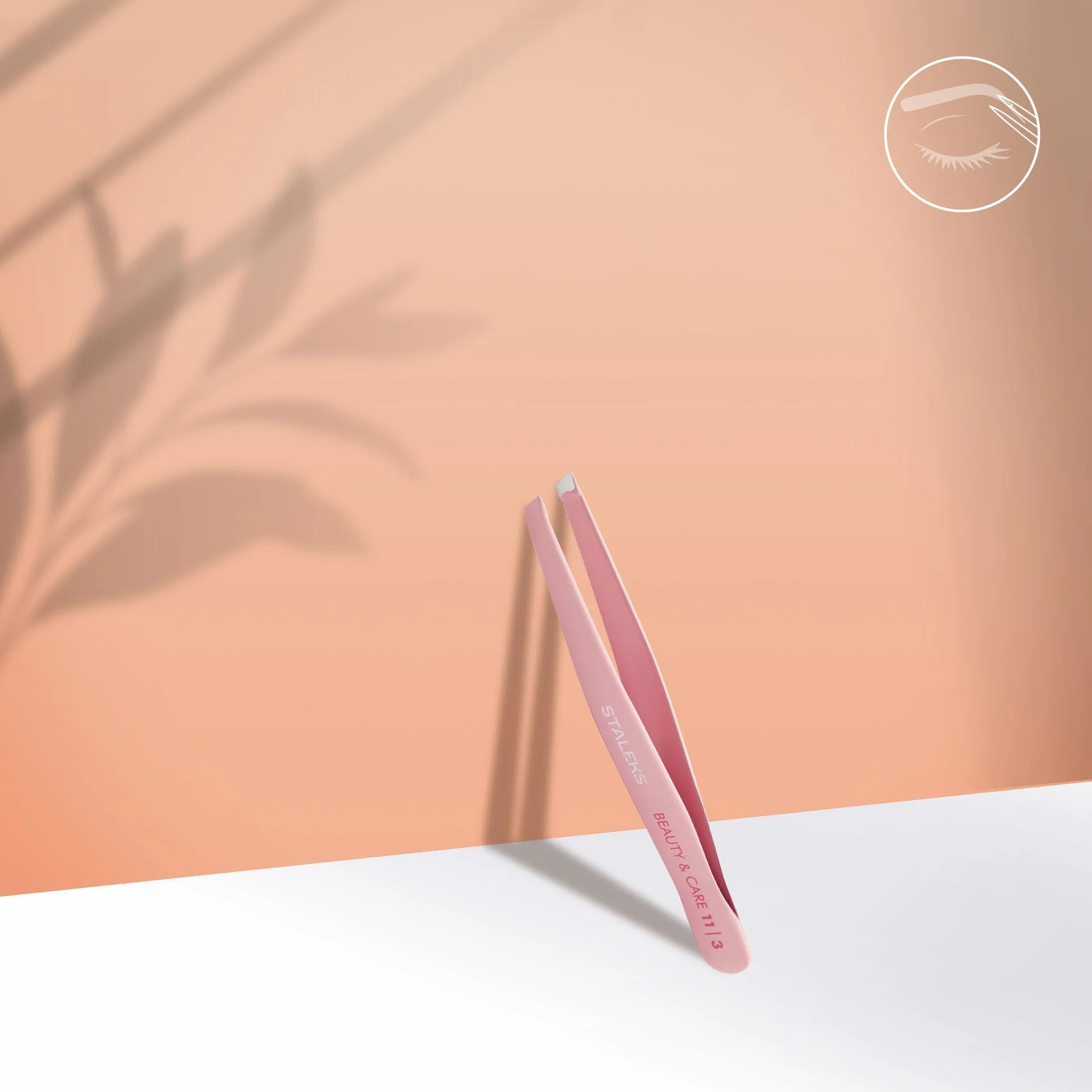 STALEKS PRO Pinza para cejas precisa, acero inoxidable
