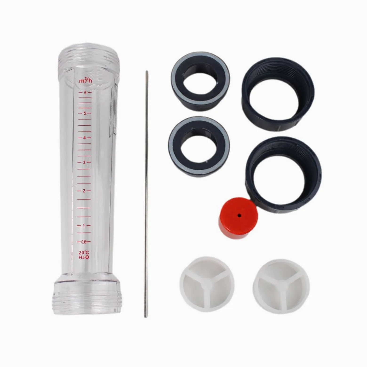 1 medidor de Flujo de área Variable de Tubo de plástico DN15-50, rotámetro de líquido.(DN32 0.4-4m3 per H,Gluing Socket)