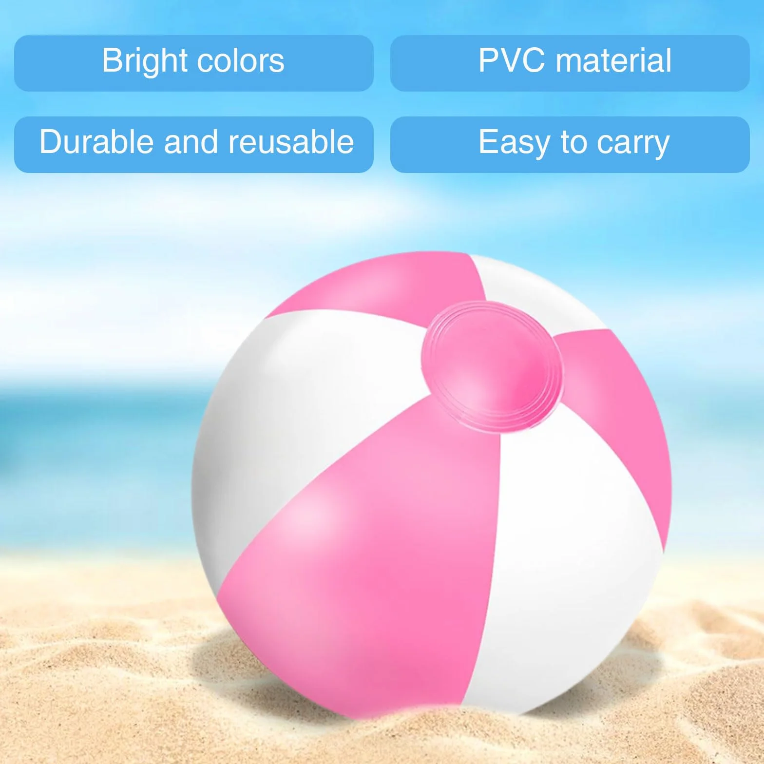 Pelota de Playa Inflable 3 Piezas, Pelota Hinchable para Piscina y Agua