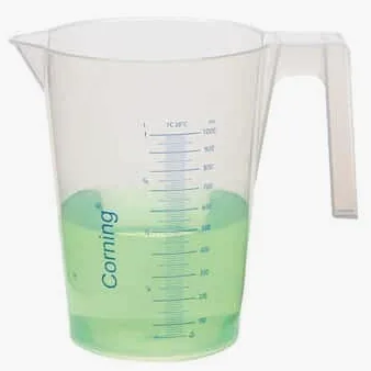 Corning 1015P-1L PP vasos graduados con mango y boquilla, 1 L, 4/Pk