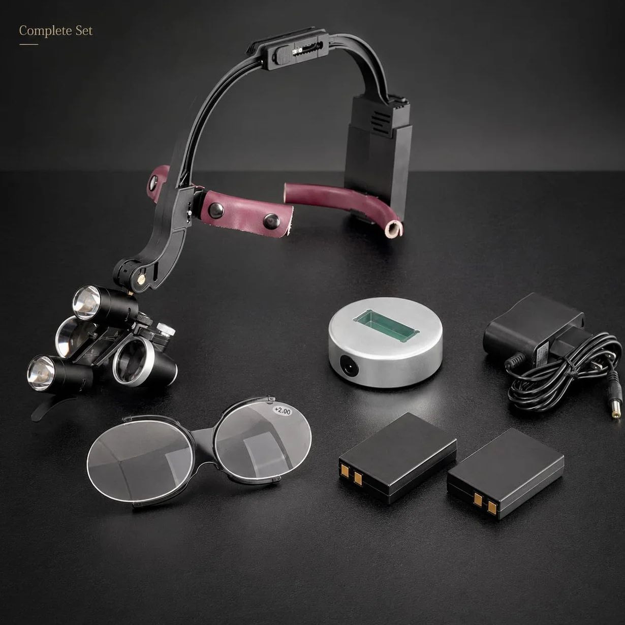 Lupas dentales con luz LED 3.5X binoculares quirúrgicas para laboratorio dental