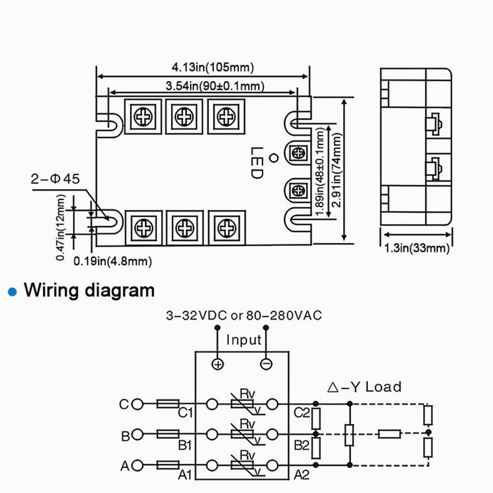 Relé de estado sólido trifásico 10 A, 25 A, 40 A, 60 A, 80 A, 100 A, 120 A, 150 A, 200 A, control de, control de CC, CA, 25 A, 380 V(AC-AC,10A)