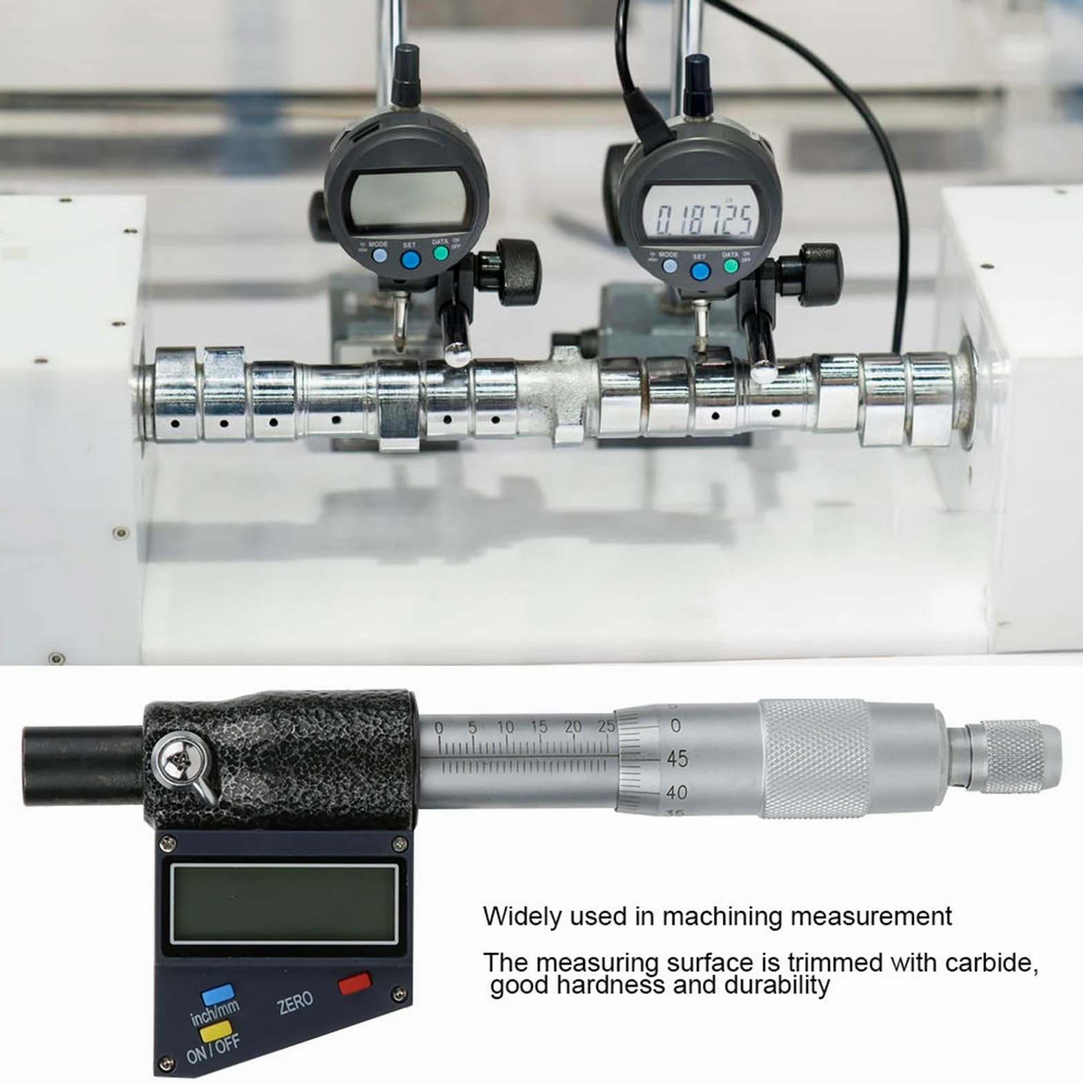 TOPINCN Herramienta de Carburo Cementado de Alta Precisión con Cabezal Micrométrico Digital para Medir 0-25 Mm (0-25 mm)