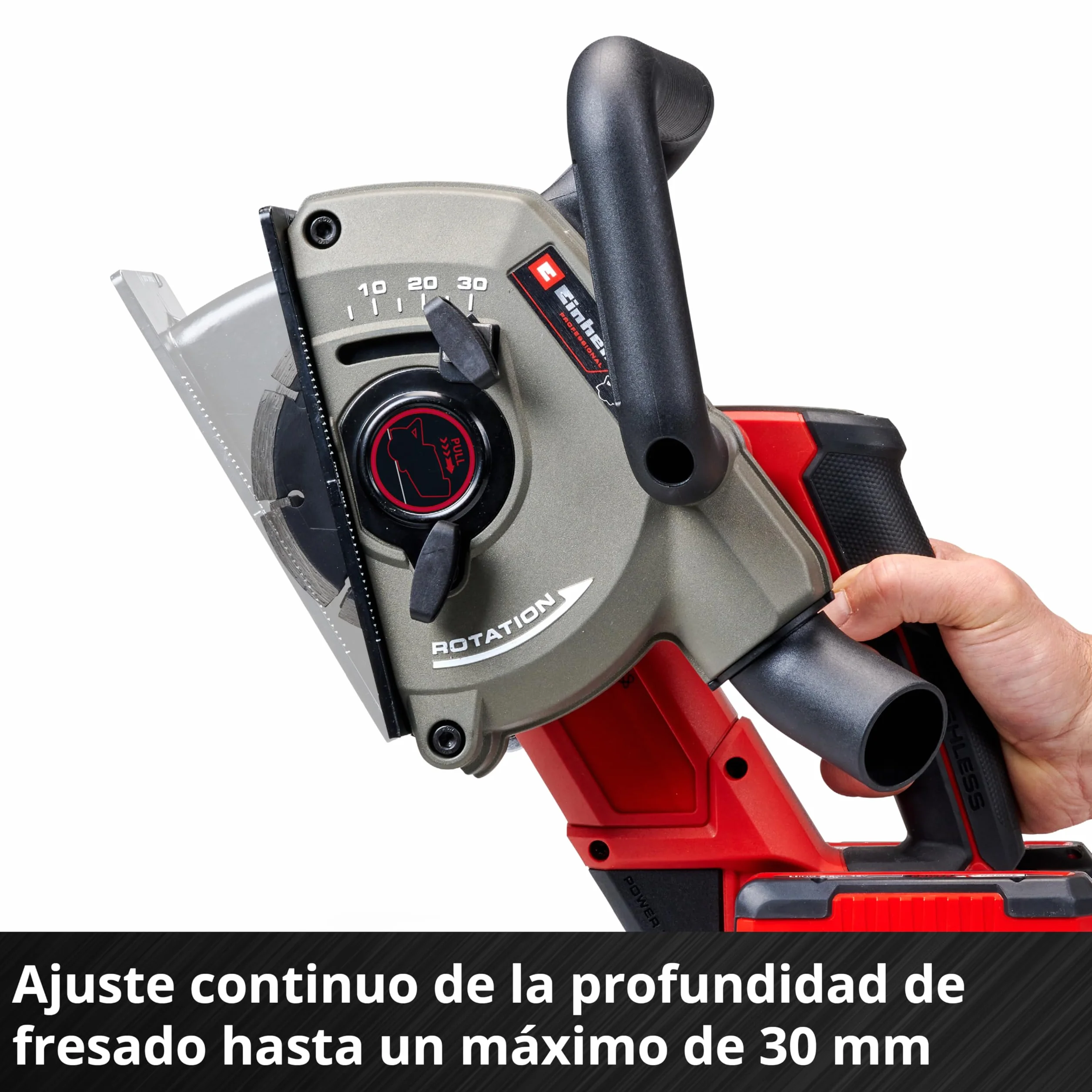 Einhell Professional Rozadora con batería TP-MA 36/30 Li BL-Solo Power X-Change (36 V, 1500 W, anchura de corte hasta 30 mm, profundidad de corte hasta 30 mm, incl. 2 discos de corte de diamante)