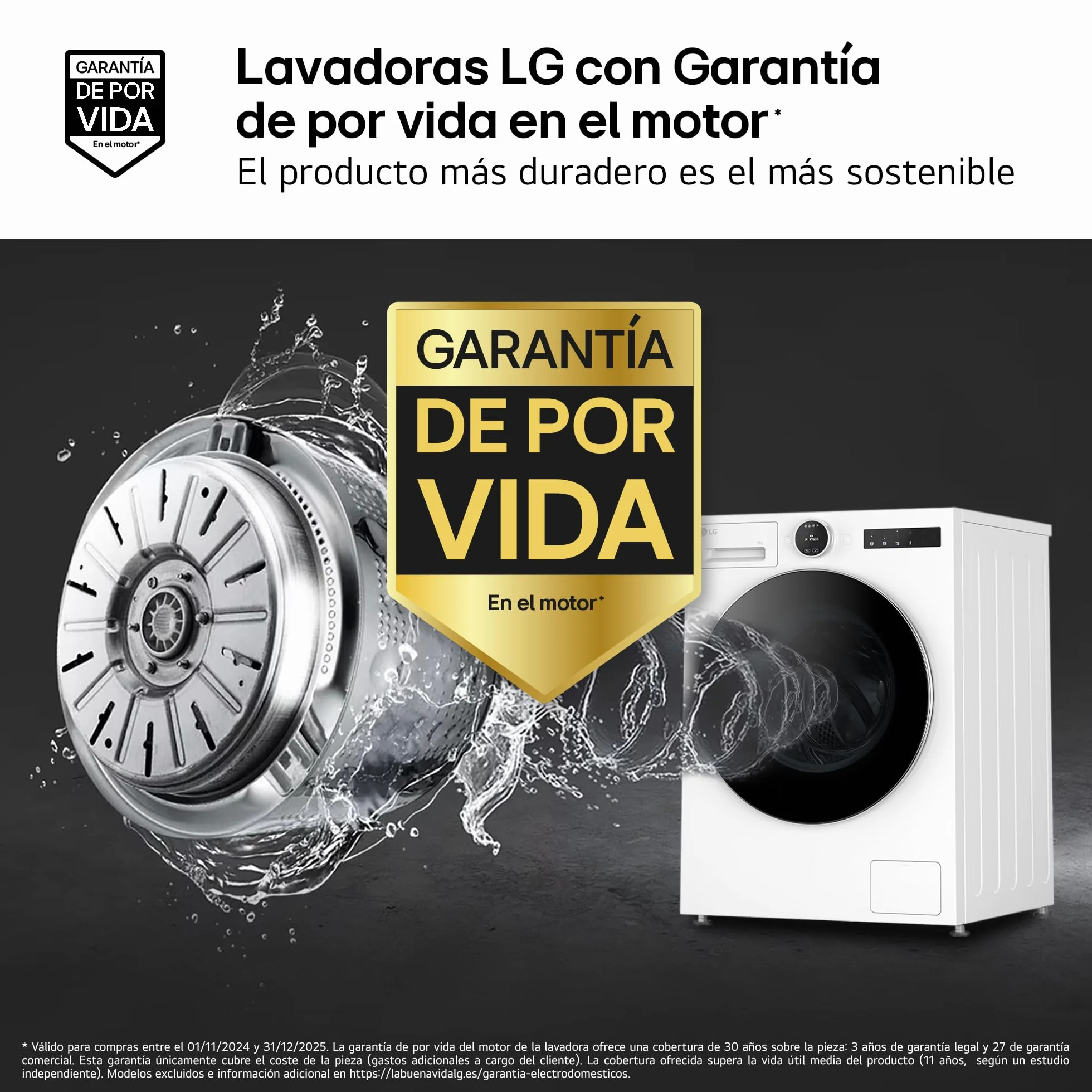 LG F4X7513TWS Lavadora Inteligente Carga Frontal 13 Kg 1400rpm AI Direct Drive TurboWash 360º Serie 750 Blanca