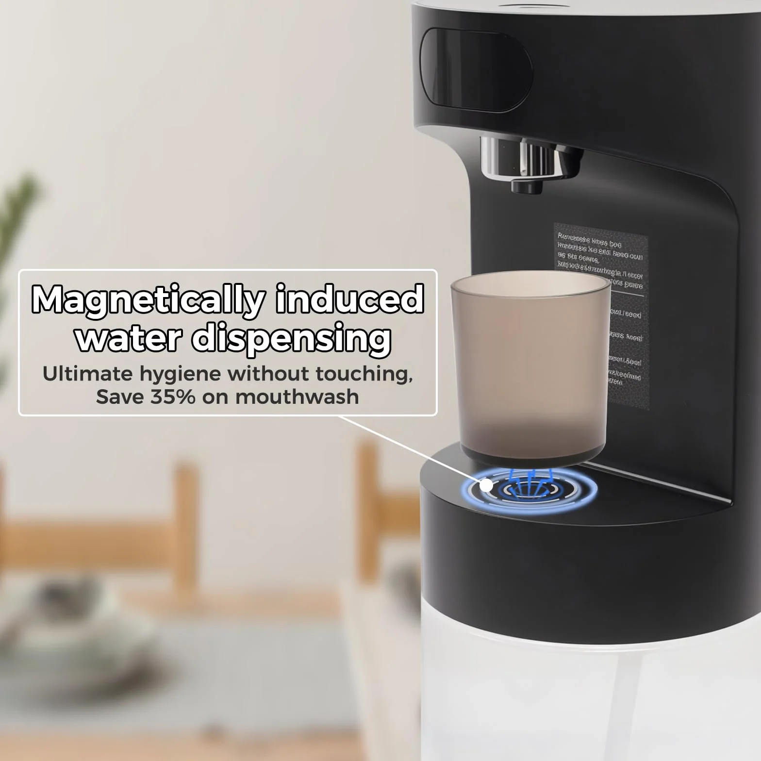 Dispensador automático de baño sin contacto Longzhuo 600 ml USB-C recargable S15 Negro