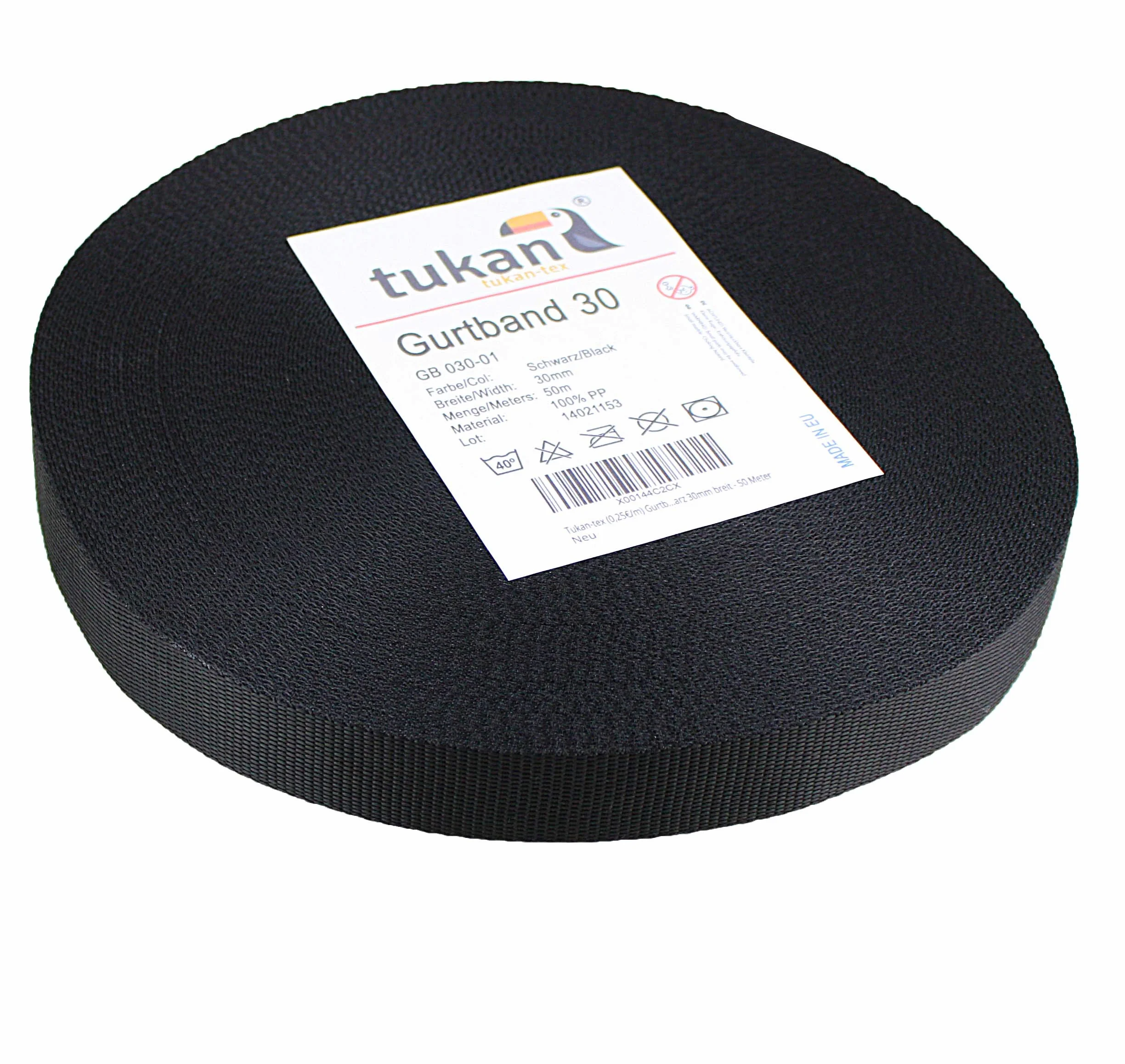 Correa de polipropileno 50 m 30 mm negro Tukan-tex