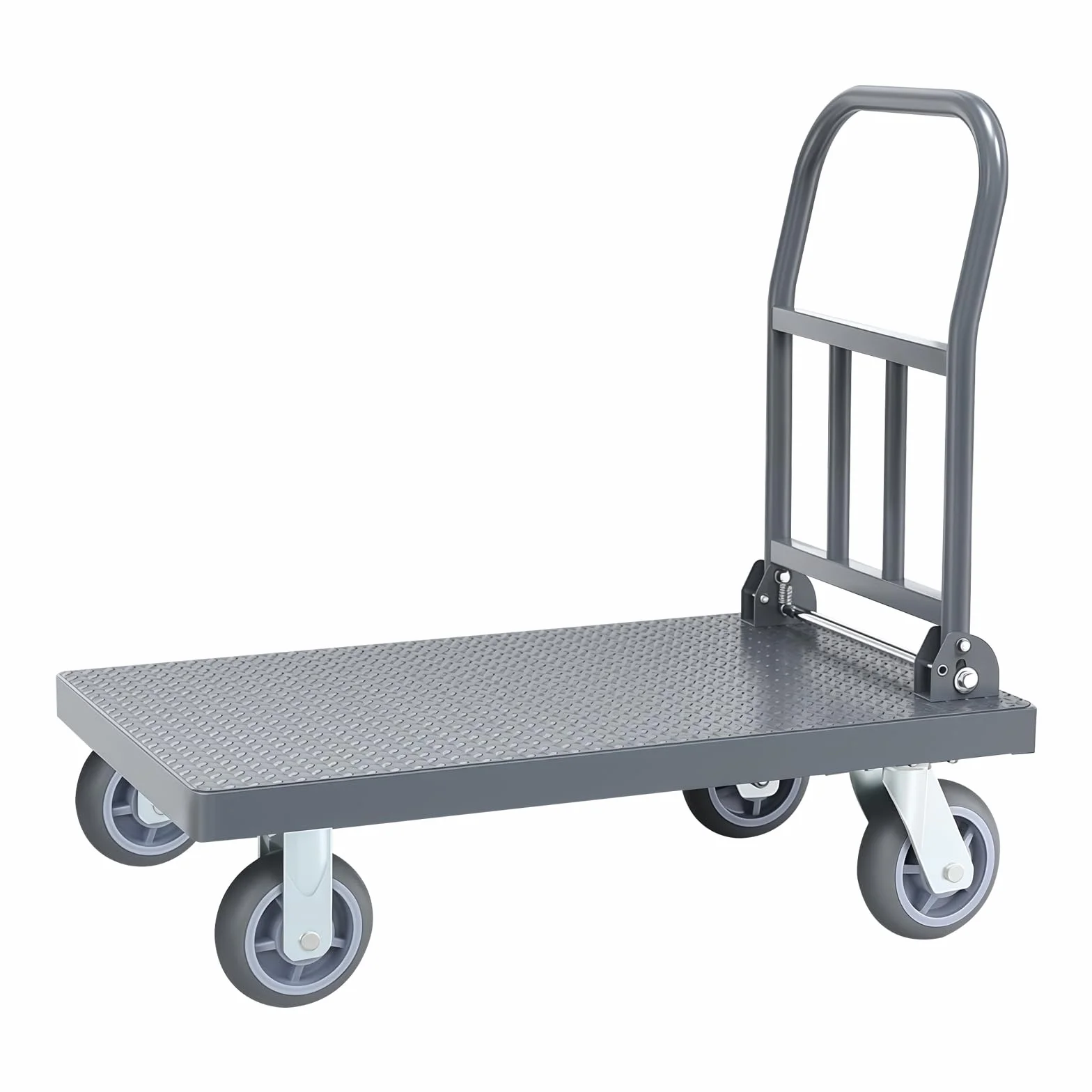 Carro de Plataforma Plegable 500kg Ruedas Grandes Carretilla de Carga Camión de Transporte Carrito Plataforma de Mano Transporte Anticolisión para Mudanzas Almacén Industrial (90 x 60 cm)