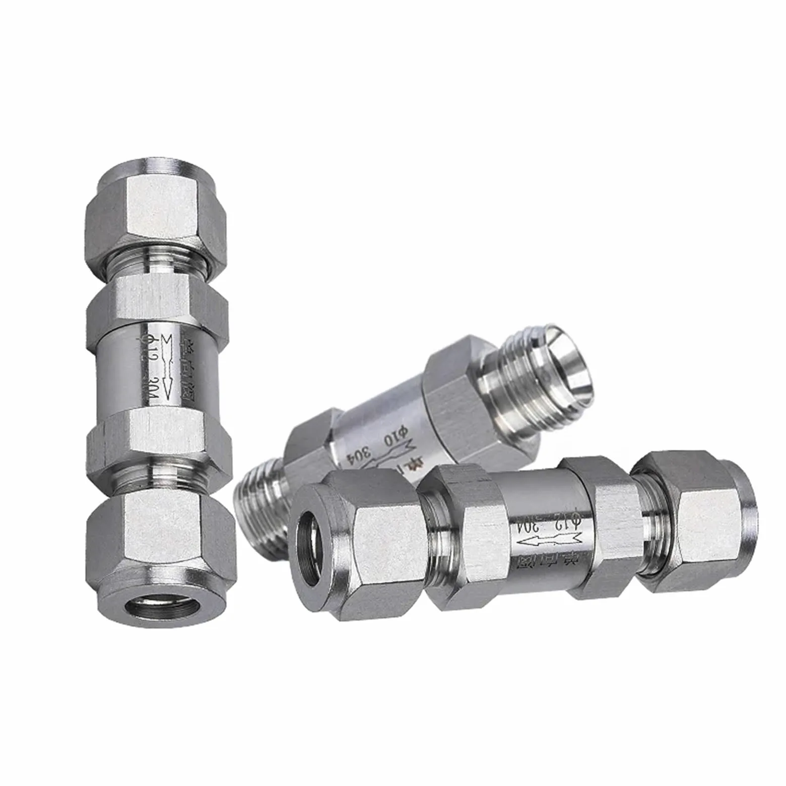 Válvula unidireccional de acero inoxidable 304 con tubo de diámetro exterior de 1/8, 1/4, 3/8 y 1/2 pulgadas, válvula de retención antirretorno, 1 unidad(18mm)
