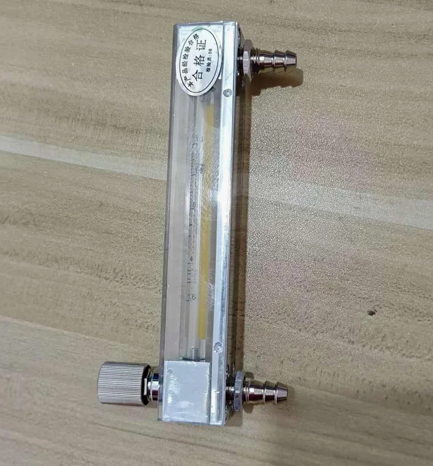 LZB-3WB, rotámetro de vidrio for caudalímetro de gas/aire con válvula de control. Amplio rango de medición, permite ajustar el caudal.(40-400ml Pmin - gas)