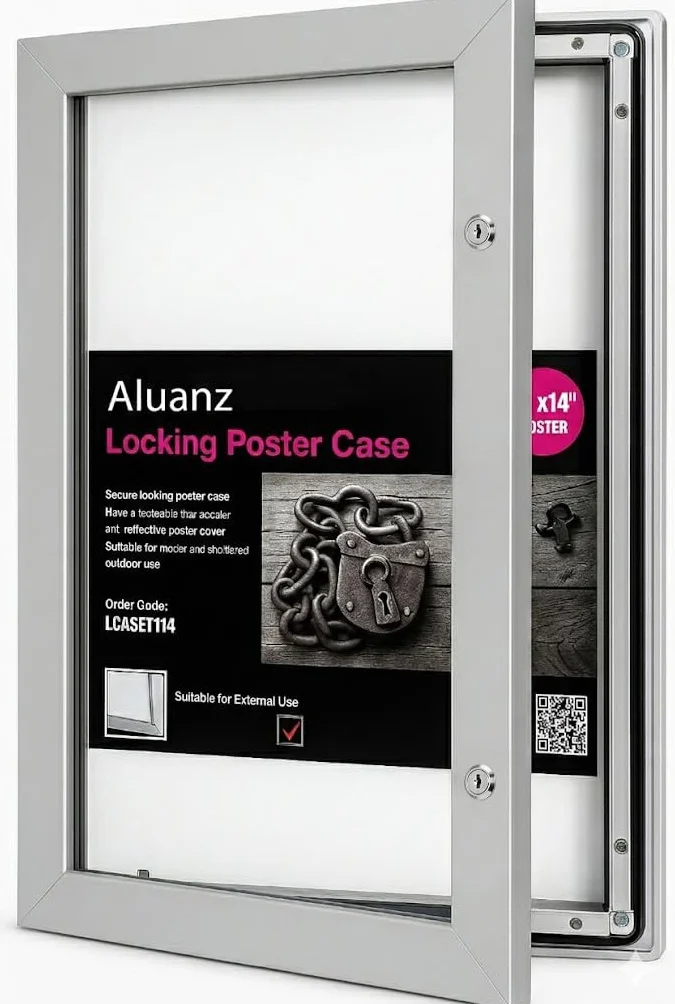 Vitrina de Exterior DIN A1 con Cerradura - Panel de Anuncios Resistente a la Intemperie - Montaje en Pared para Oficina, Restaurante u Hotel - 841 x 594 mm