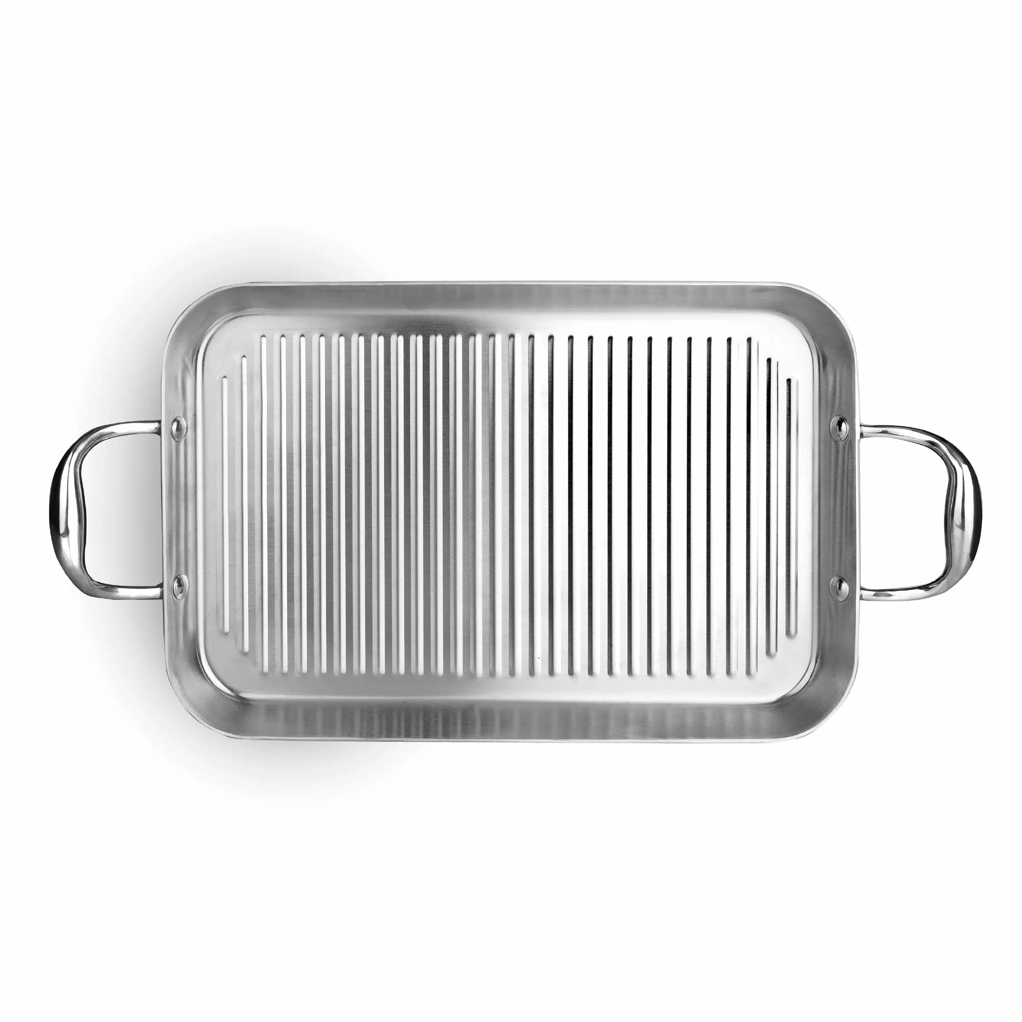 IBILI Grill Plancha Ondulado Tricapa Triply 38x25 cm Acero Inoxidable Apto Induccion
