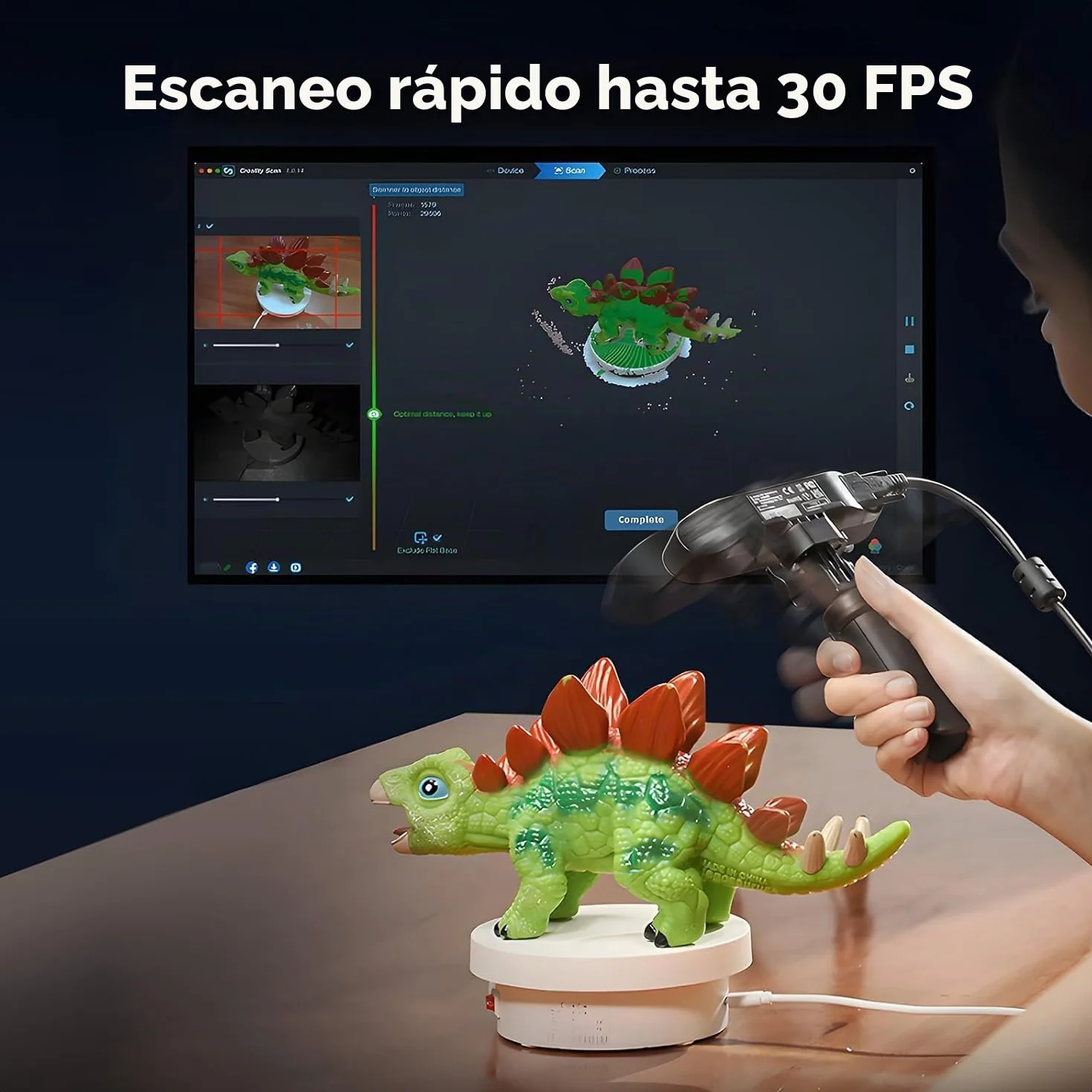 Creality 3D Scanner Ferret Pro, Escáner 3D Oficial CR Scan Ferret Pro, Escaneo Inalámbrico, Seguimiento Anti-Sacudida, Escaneo Rápido a Todo Color, Precisión de 0,1mm