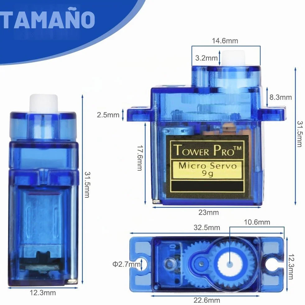 HOTUT 9G Micro Servo Motor 3 Piezas para RC Robot Brazo Helicópteros