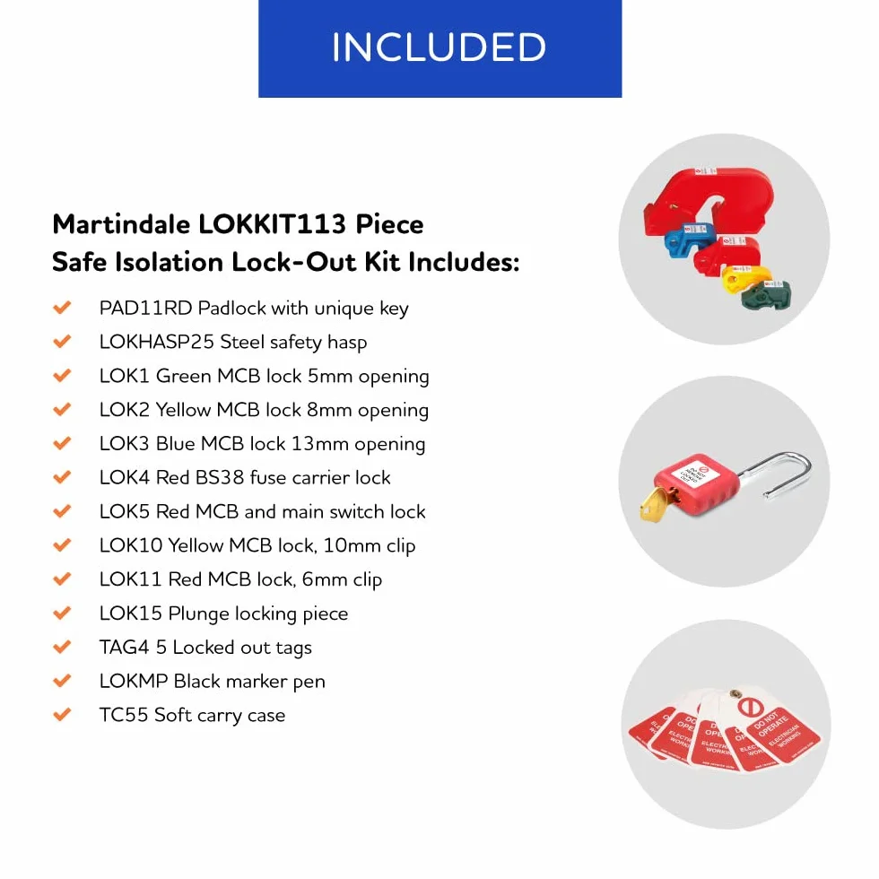 Martindale LOKKIT1 - Kit de bloqueo de aislamiento seguro