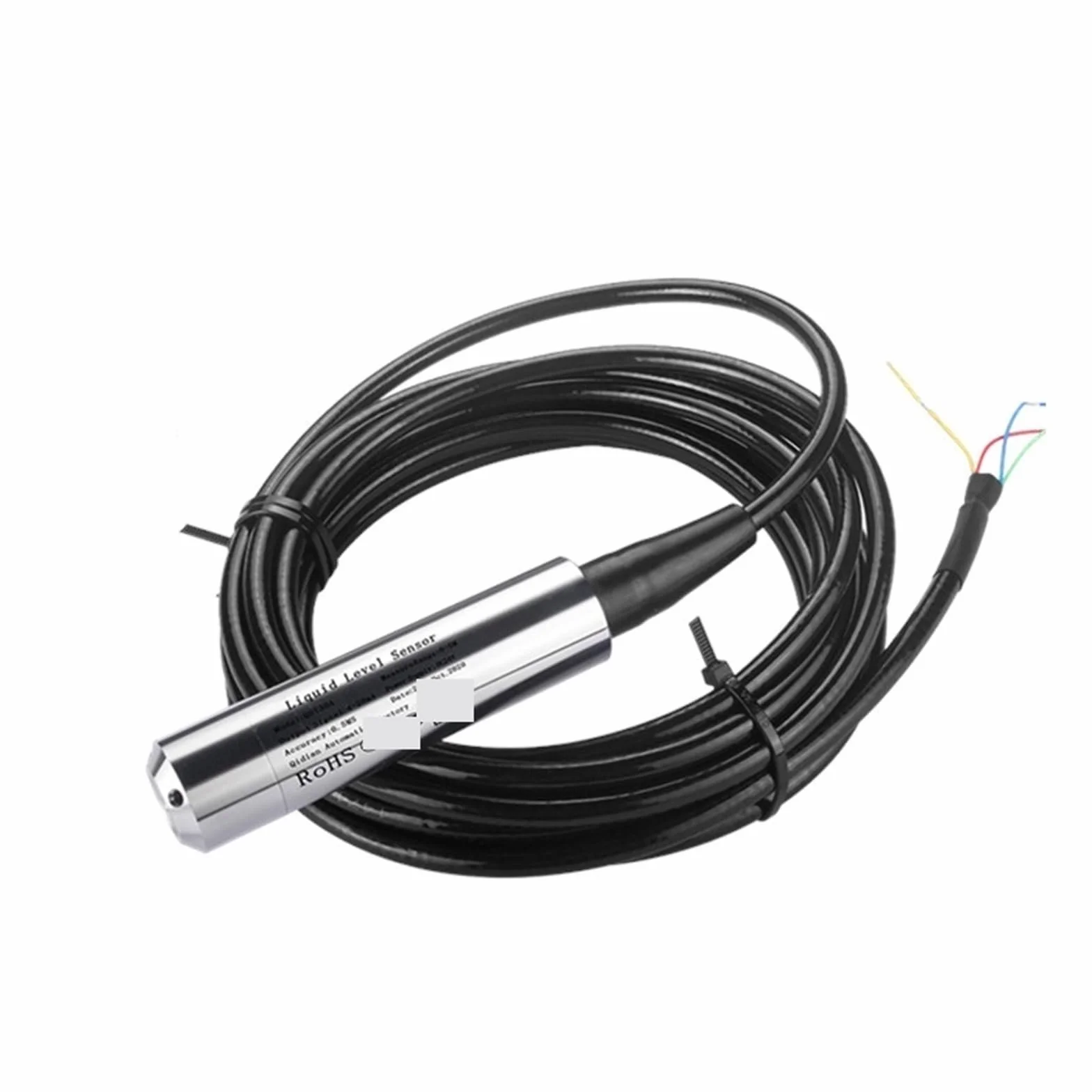 Medidor de flujo, Sensor de nivel de agua sumergible 4-20mA 0-5V 0-10V, 5m 10m 15m Sensor de nivel hidrostático de aceite de agua Sonda de medición de Tanque De Agua con alta precisión(5M Range 5M Cab