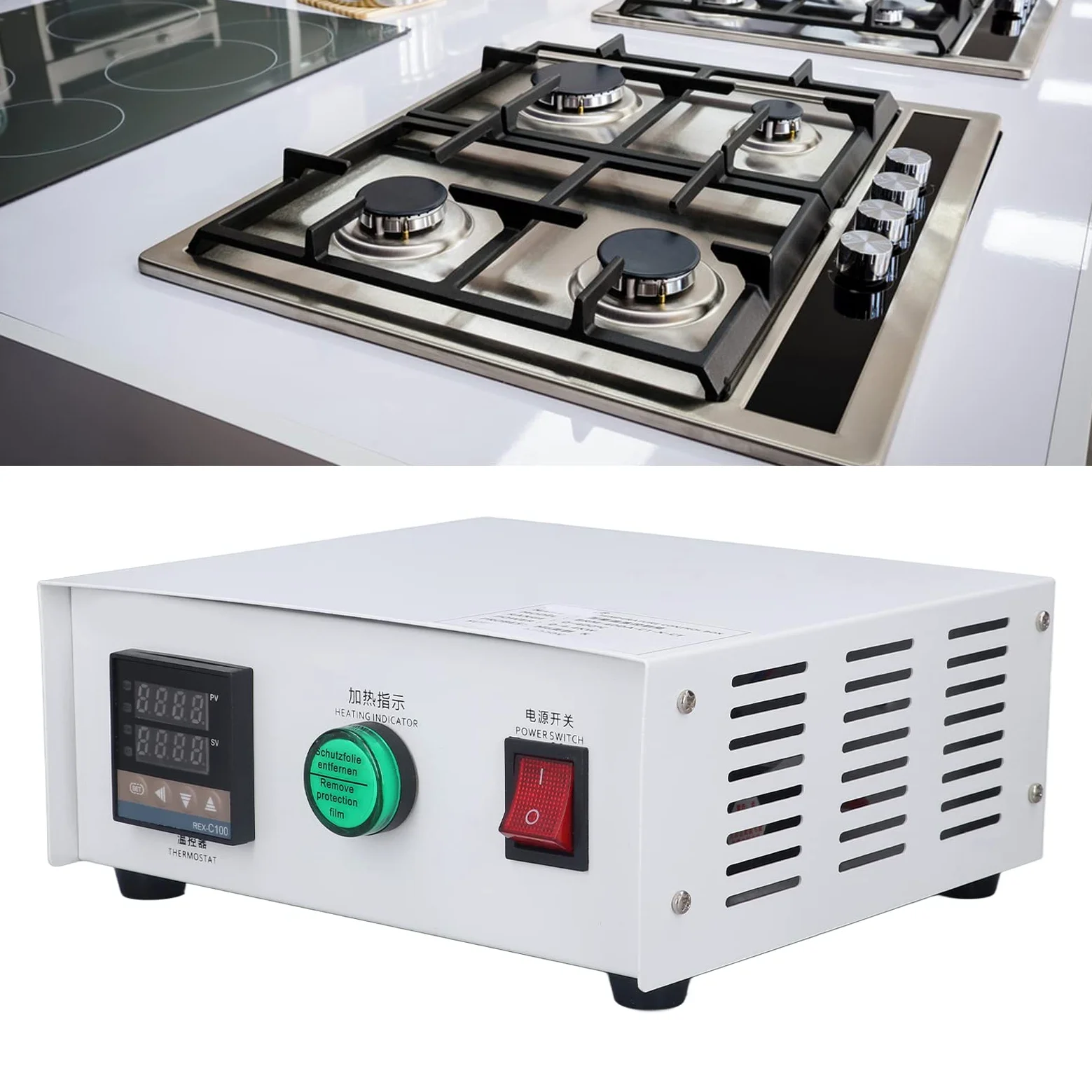 KIMISS Caja de Termopar con Controlador de Temperatura PID para Hornos IR, relé de Estado Sólido Autoajustable de 0-400 ℃, AC220V (#2)