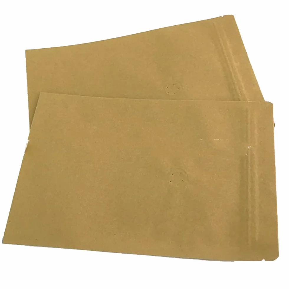 Bolsas de papel kraft 250g café con válvula y cierre cremallera reutilizables paquete 25