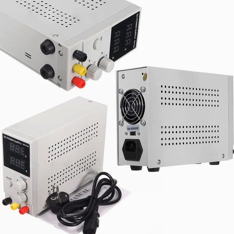 Fuente de alimentación de laboratorio ajustable, 30 V, 10 A, 300 W, transformador regulable, regulador de voltaje, pantalla digital, fuente de alimentación estabilizada