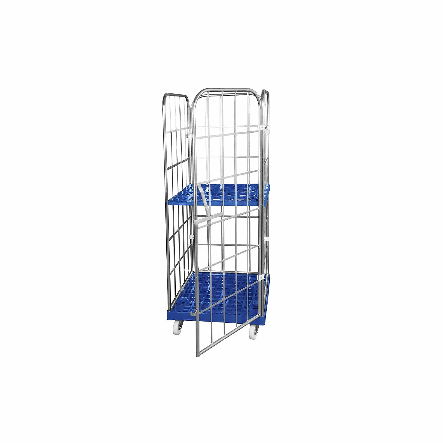 Contenedor rodante con tablero rodante de plástico, por 4 lados, A x P 724 x 815 mm, pared frontal de una sola pieza, altura útil 1650 mm.