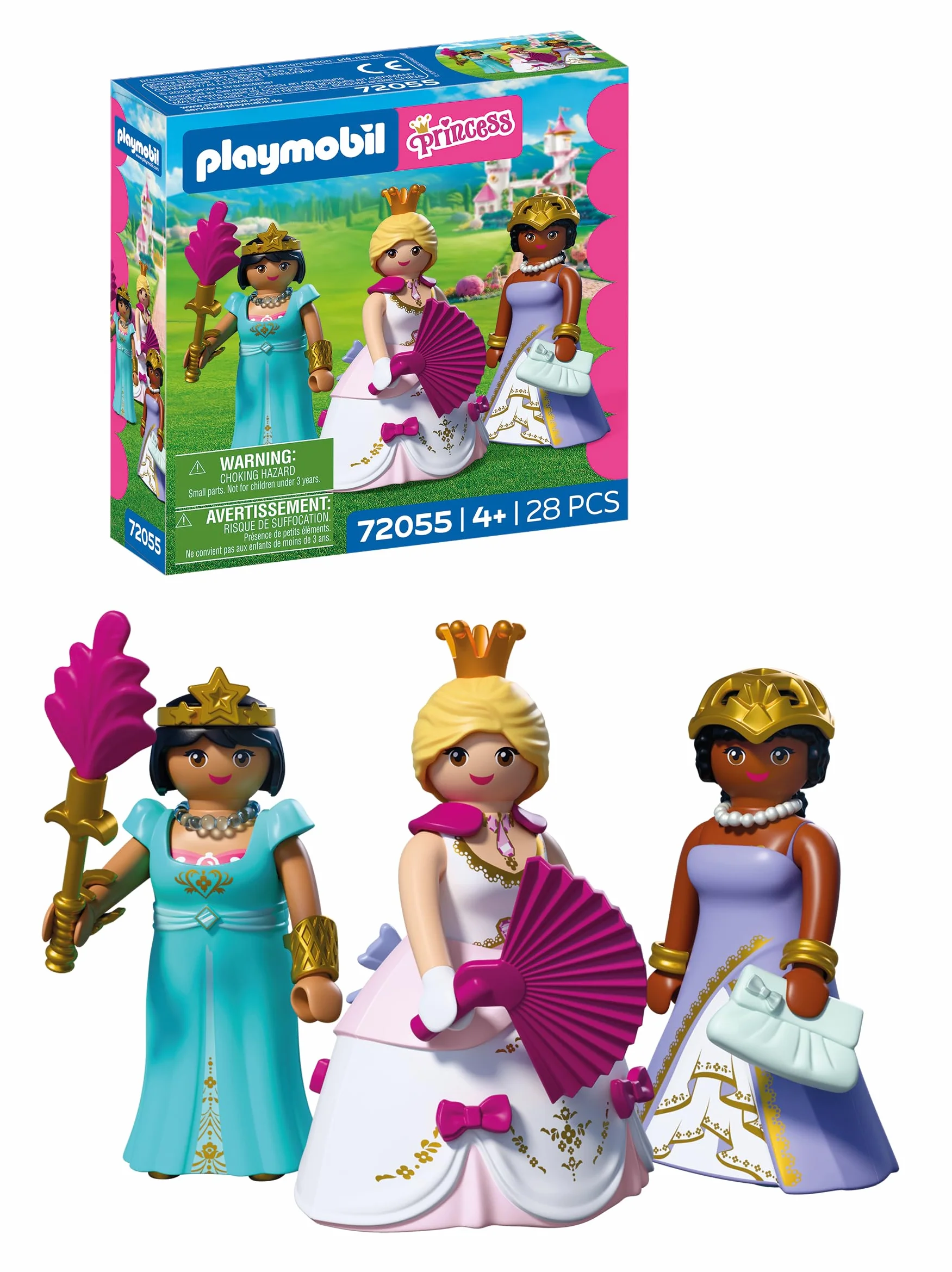 PLAYMOBIL Princess Tres Princesas 3 Figuras con Ropa y Accesorios Juguete 72055