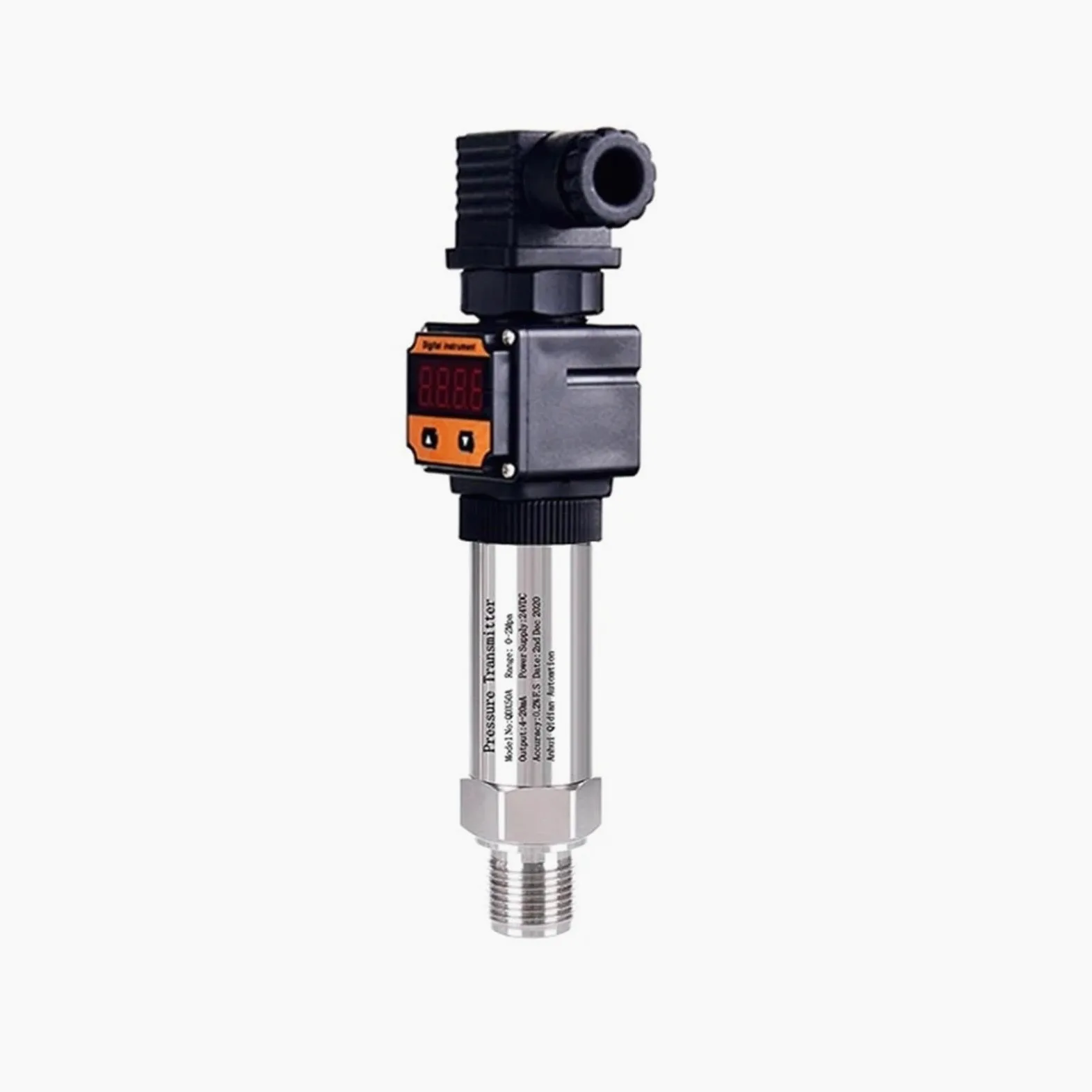 Transductor de presión de aceite, agua, aire y agua de 4-20 mA con pantalla LED, transmisor de presión absoluta de silicio por difusión de 0-1000 bar(0-4Mpa)