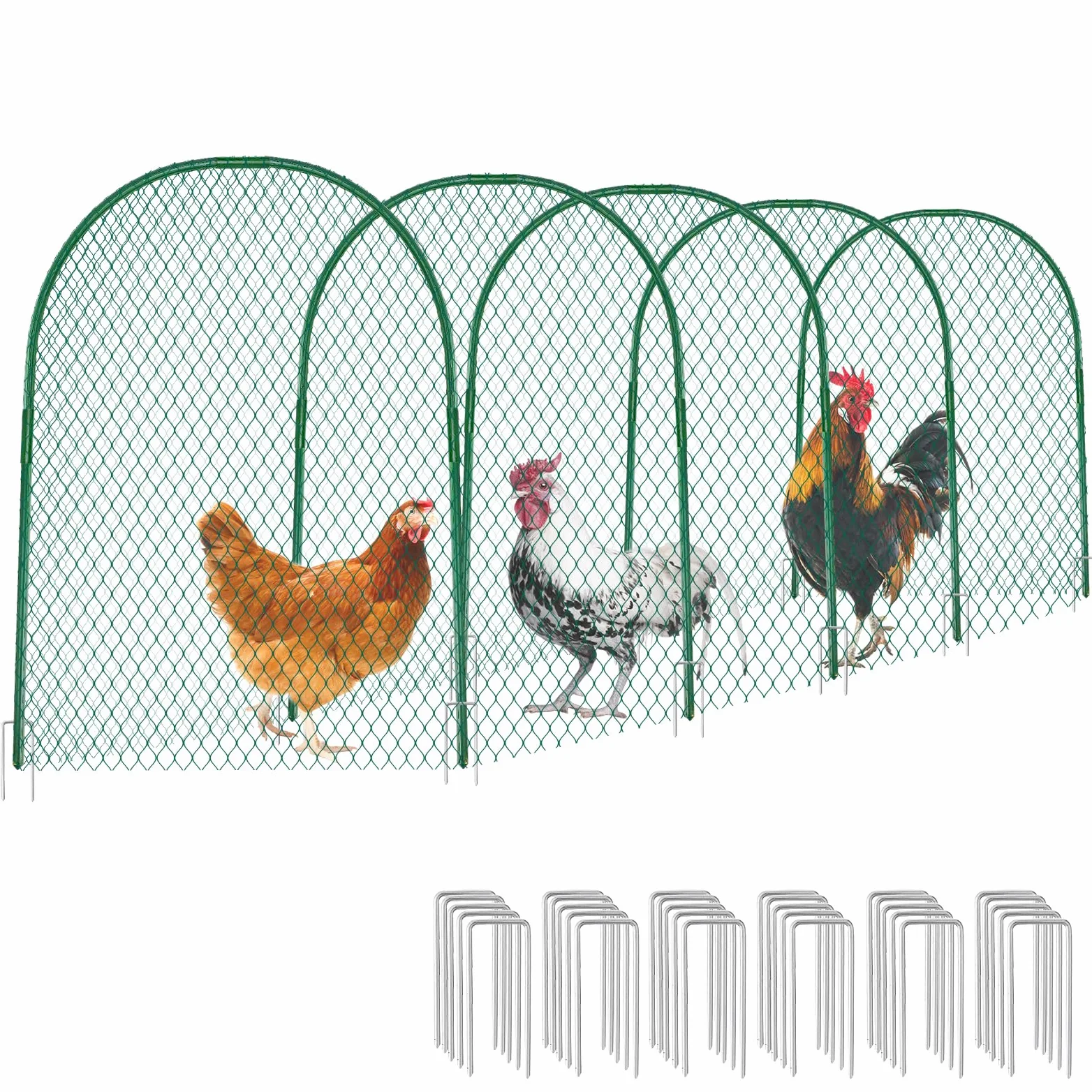 UNIFAMILY Túnel de Pollo, gallinero, 157 x 31 Pulgadas, túneles de Pollo para Patio Exterior, túnel de fácil instalación, Adecuado para Pollos, Patos, Conejos, Grandes, Color Verde