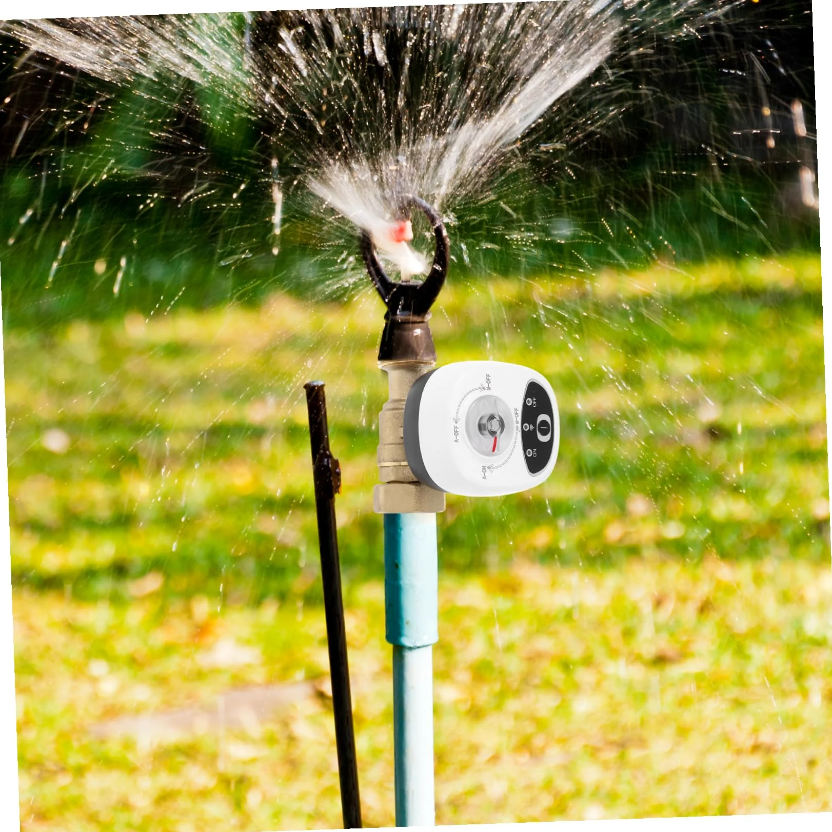 POPETPOP Válvula de Agua Inteligente Wifi Válvula de Cierre Automática con Temporizador y Alarma Fácil de Instalar en Material PC y Abs para Control del Agua en Sistemas de Riego