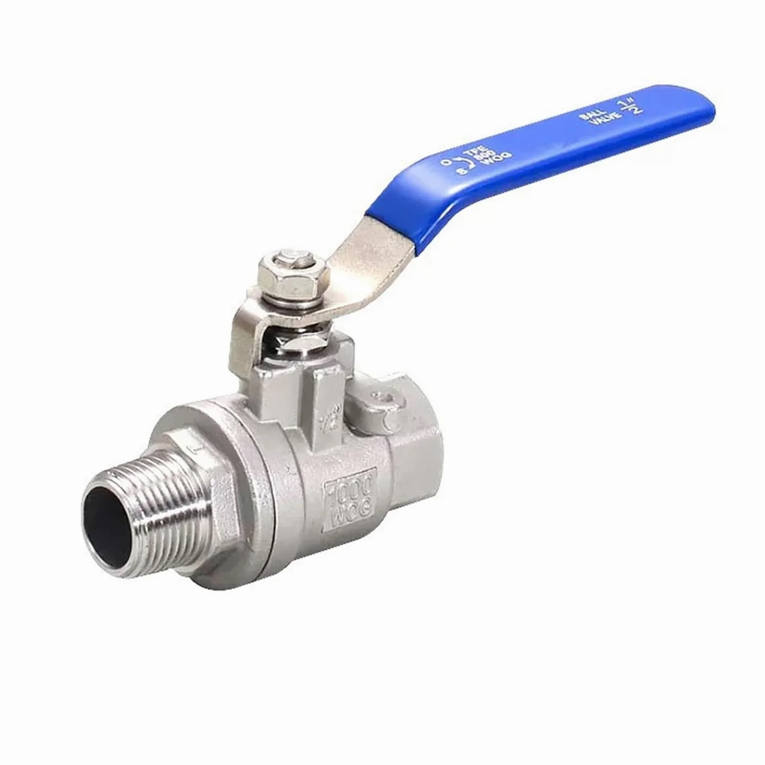 Válvula de bola 2p acero inoxidable 304, 1/2 ", 3/4", 1, 2", BSP, válvula agua rosca hembra y macho, adaptador mango ajuste del interruptor aceite Gas(2")