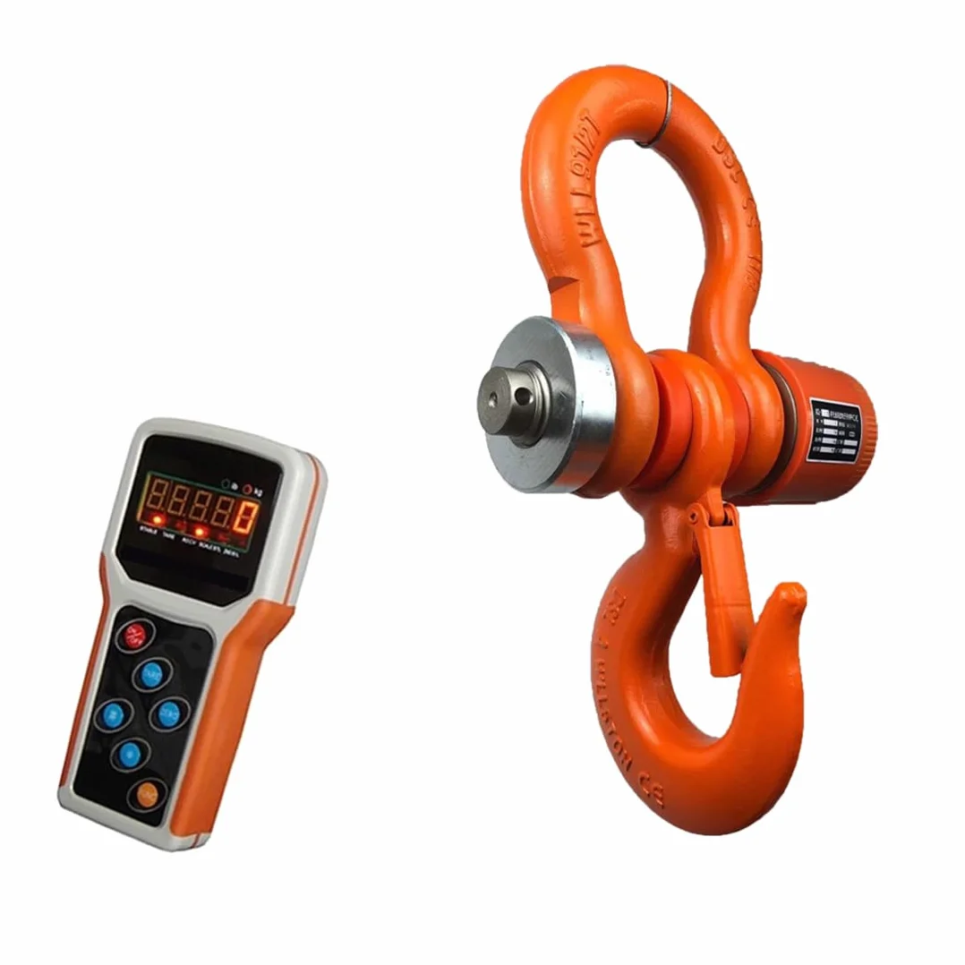 Báscula digital de grúa de 10 toneladas/22000 libras, báscula industrial colgante resistente de 10000 kg con indicador de mano inalámbrico, naranja