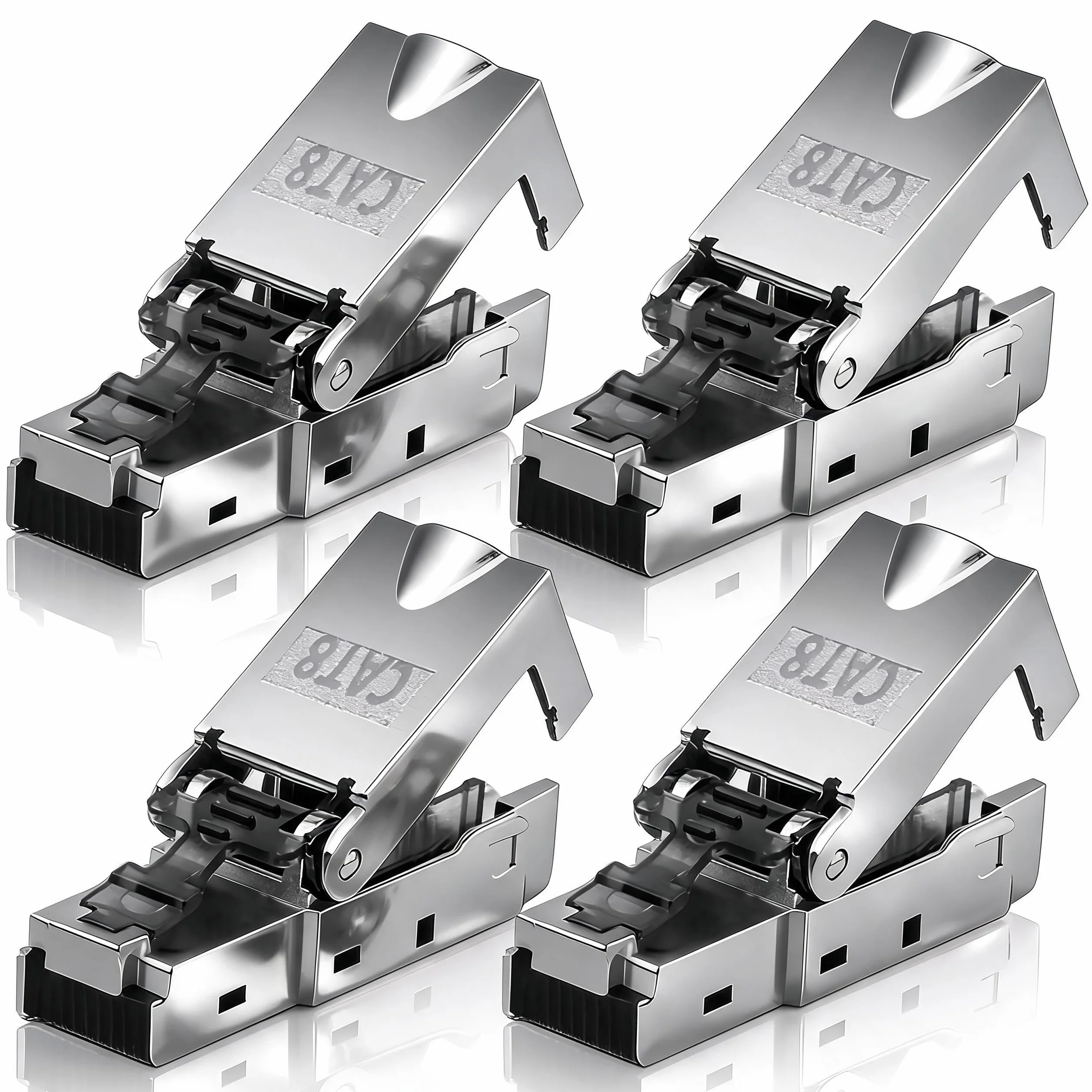 Cat 8 Conector RJ45 Sin Herramientas Blindado 40 Gbit/s 22 AWG para Cable Ethernet LAN