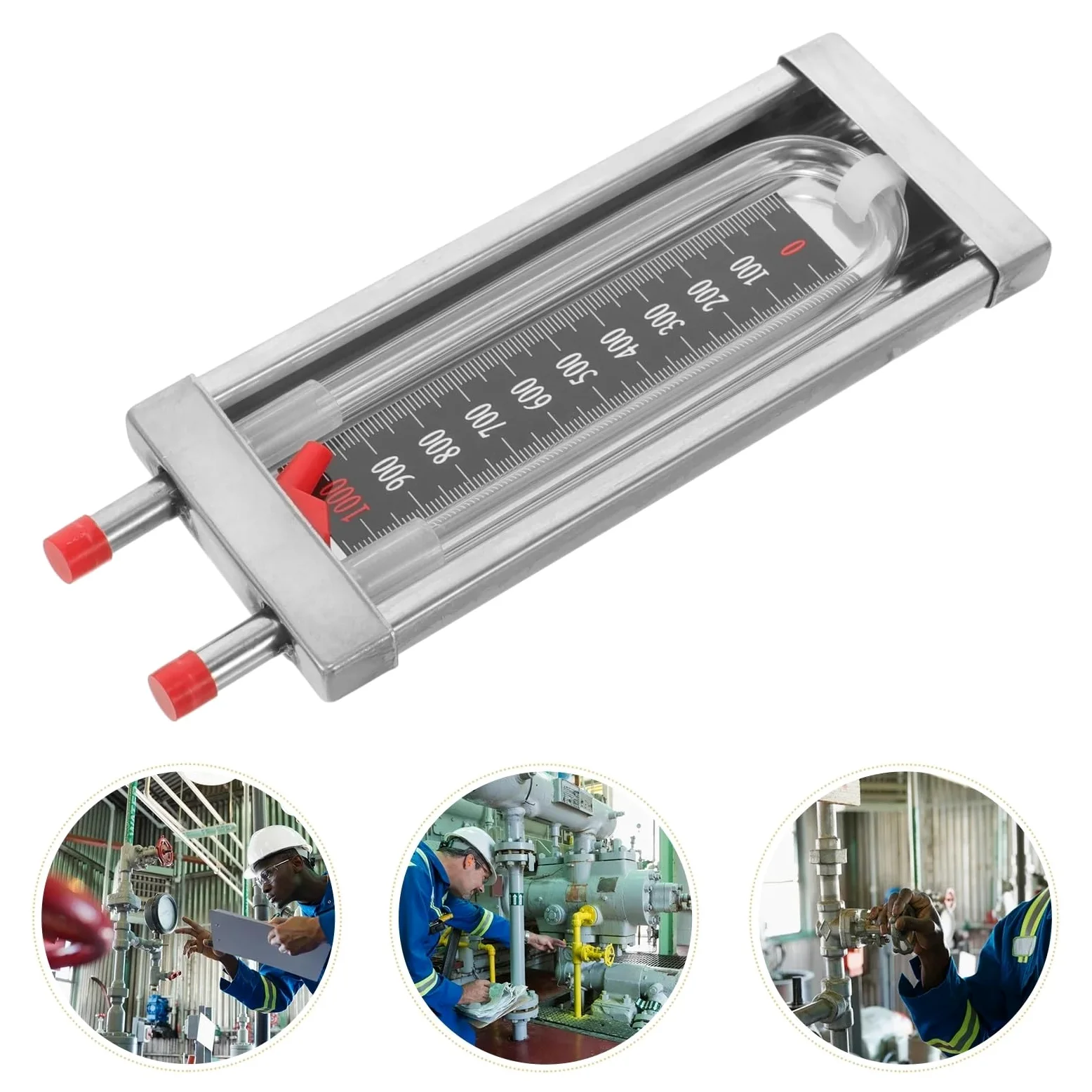 Manómetro con Sensor de presión en Forma de U, manómetro, probador de Tubo de vacío, Columna de Agua, diferencial de Acero Inoxidable