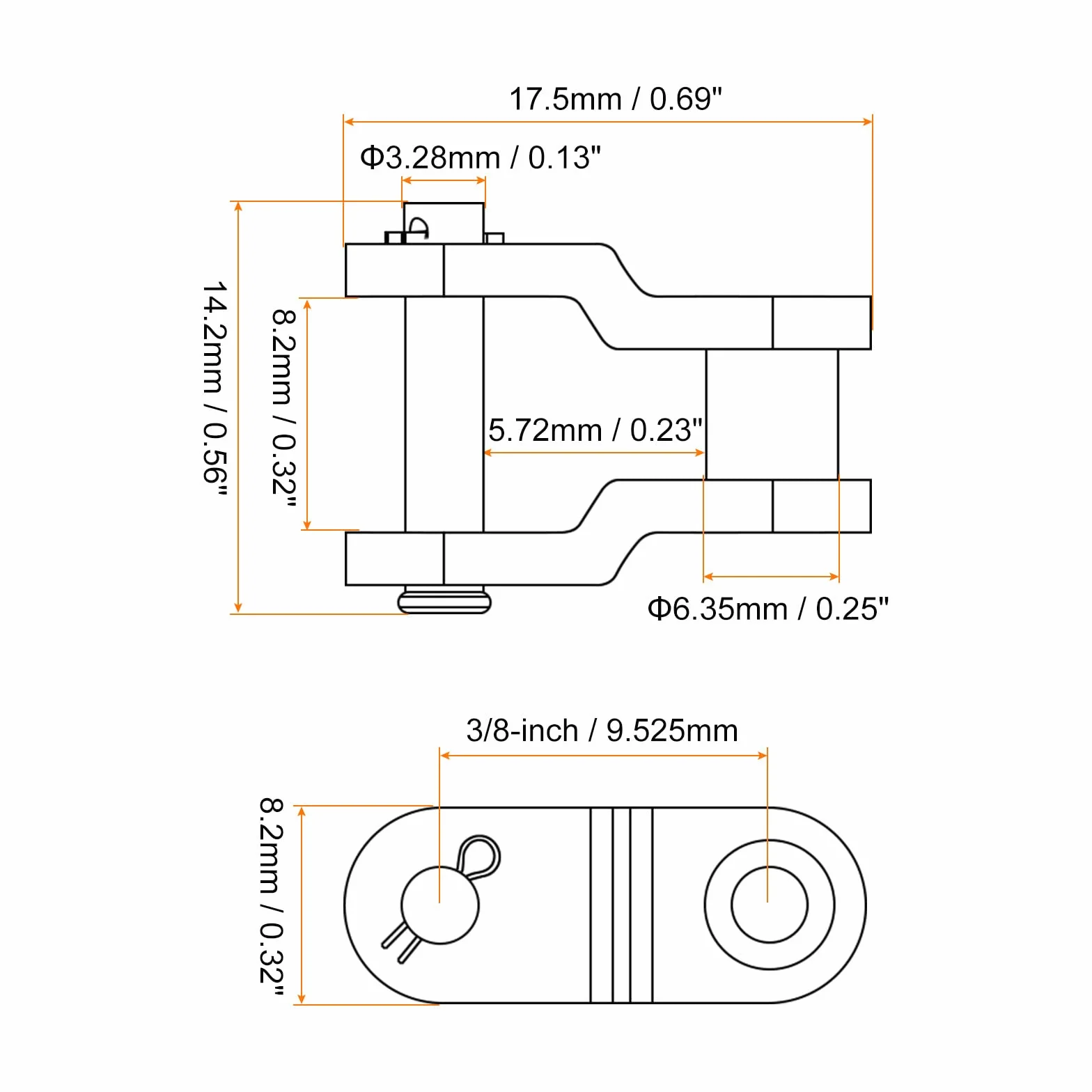 Cadena Compensación Medio Enlace Rodillo 3/8" Paso Carbono Acero 06B Estándar Cadena Extremo Conector Dividir Enlaces