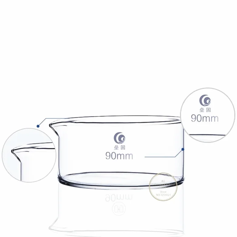 Plato de cristalización de Vidrio de borosilicato Alto, Plato Circular, Plato de Laboratorio, Resistencia a Altas temperaturas, 1 ud. (Size : 200mm)