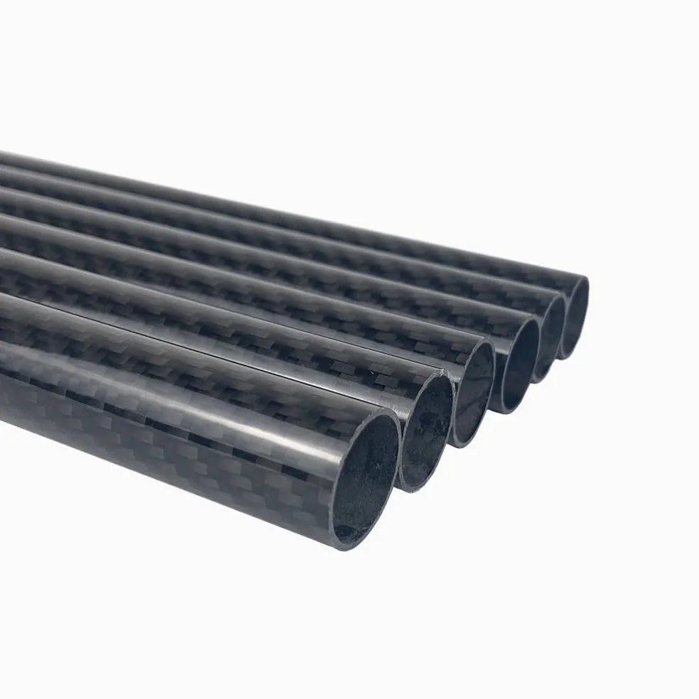 Tubo de fibra de carbono Tubos de fibra carbono 3k con diámetro exteri0r 5 mm a 11, 1000, for modelismo (2 unidades)(Black,8x7x1000mm)