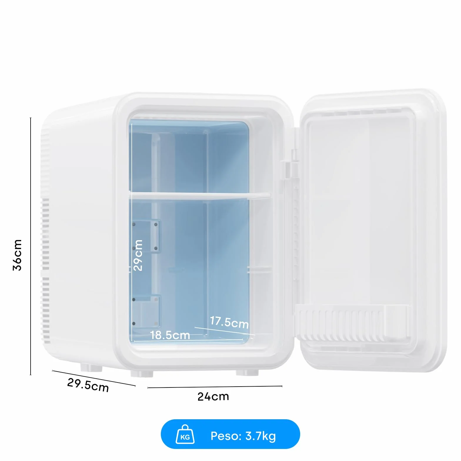 Enventor Nevera Pequeña Portátil 10L Blanco, Mini Frigorífico Frío y Calor 12V/220V, Pantalla LCD