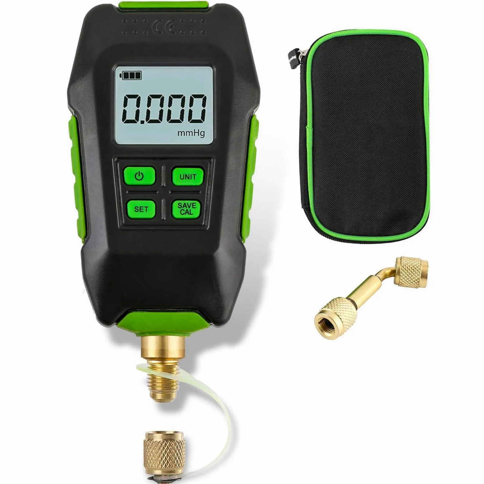 Medidor de Vacío Medidor HVAC Digital V de Vacío Digital con Interfaz 20UNF de 7/16 Pulgadas Pantalla Retroiluminada Preciso para Aplicaciones Automotrices y HVAC