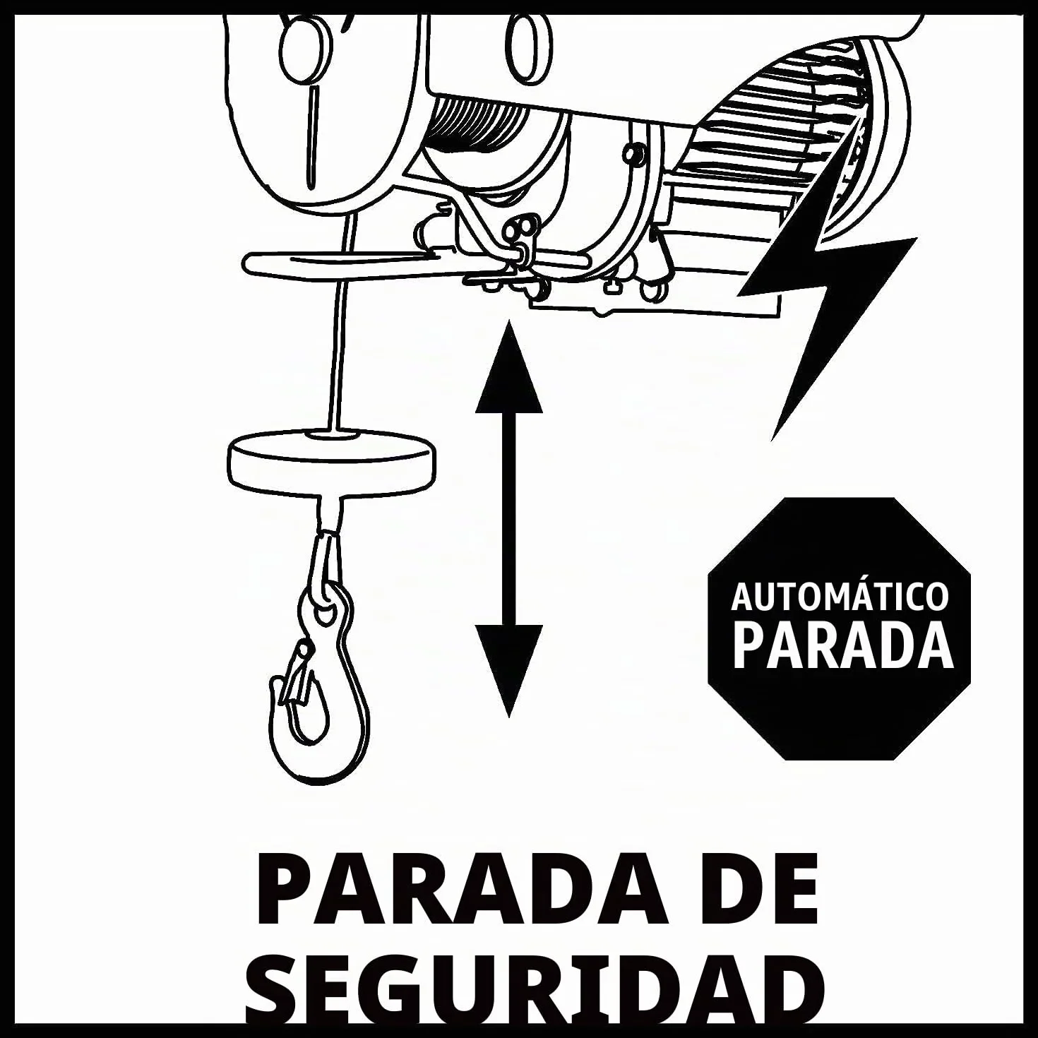 Einhell Polipasto eléctrico - TC-EH 250, 450 W, parada de emergencia e interruptor termostático, Cable de alambre sin torsión de 12 m, rodillo guía con gancho de carga y cierre de seguridad, Rojo