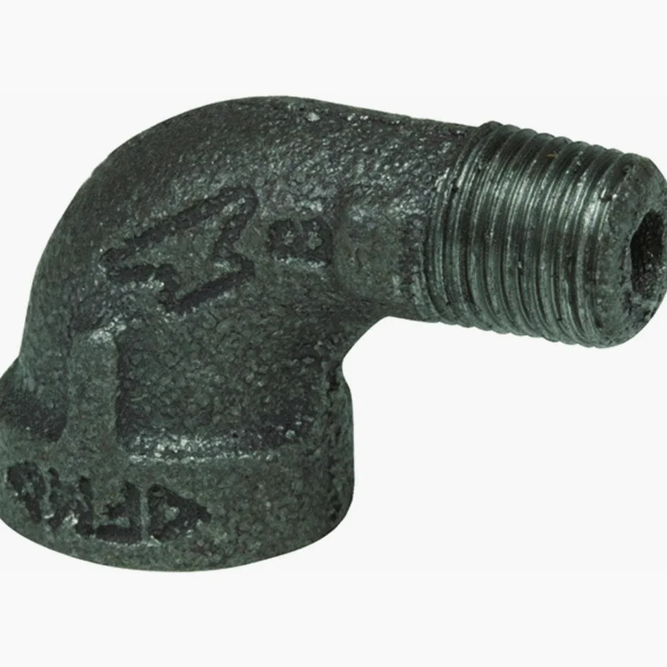 Yunque 8700127502, montaje de tuber¨ªa de hierro maleable, 90 ¡ã de codo Street, 1-1 / 2 NPT macho x NPT hembra, acabado negro