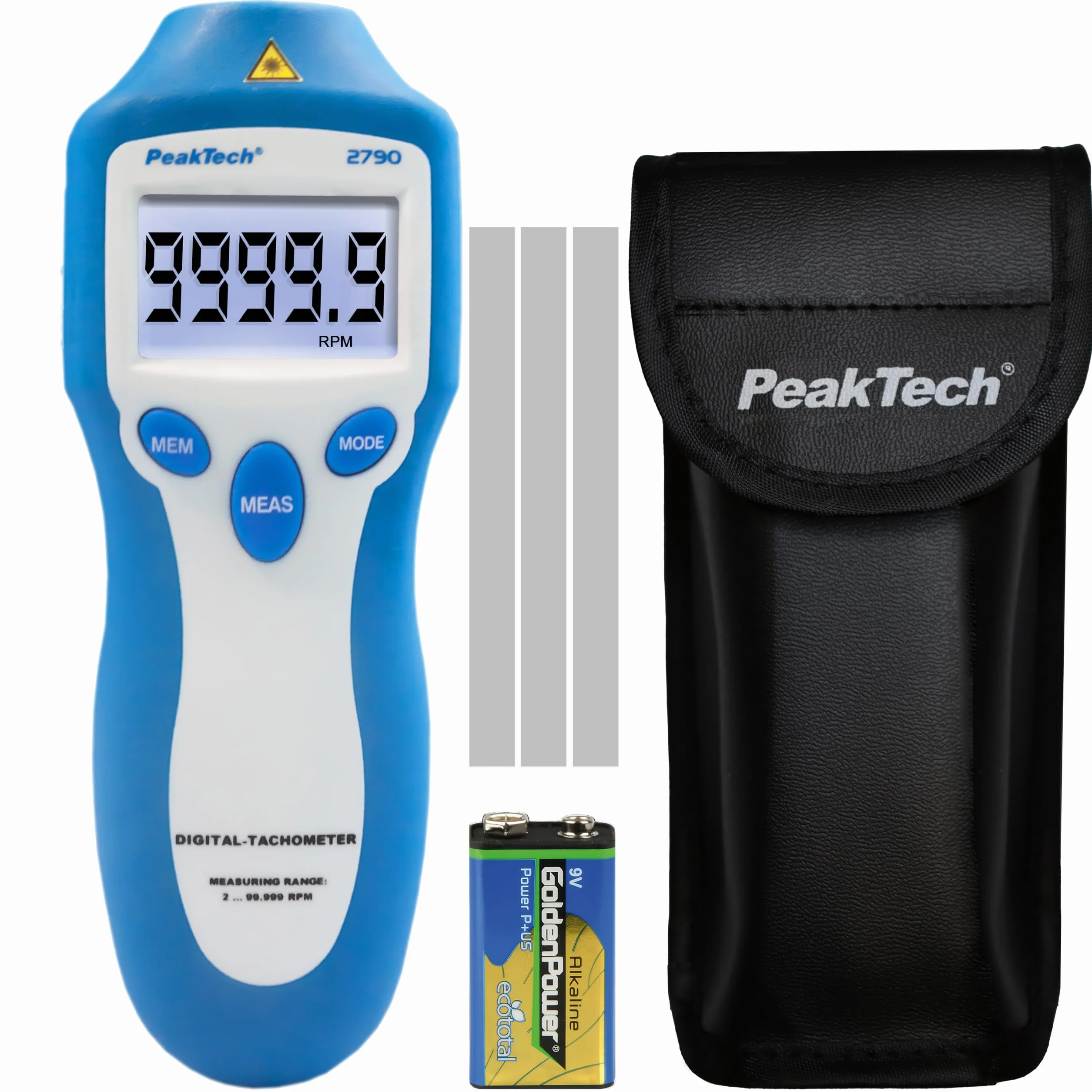 PeakTech 2790 Tacómetro cuentarrevoluciones 100.000 sin contacto 2 y 4 tiempos gasolina diesel