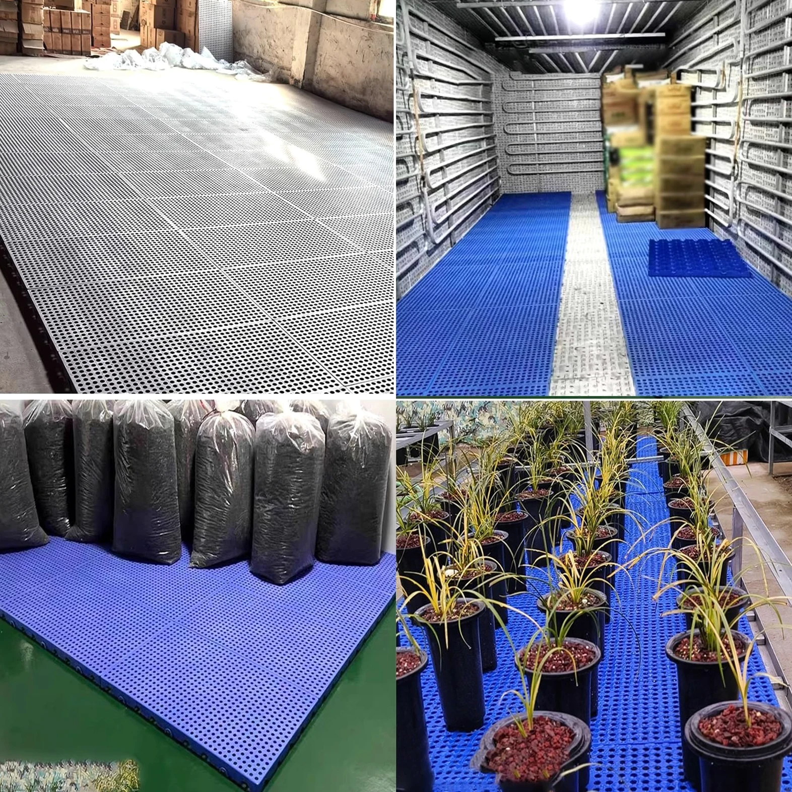 Paletas de Plástico de Alta Resistencia, Semi Palet de Polipropileno, Rejilla Plataforma Ventilación Impermeable, para Suelos de garajes, Almacenes, Naves(60x40x5cm)