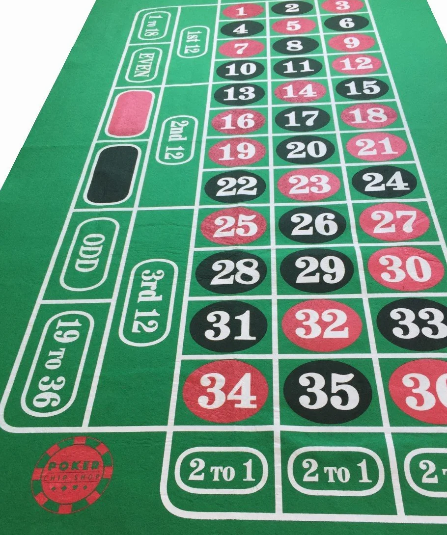 Giant Green Roulette Felt Baize Cloth 180cm x 90cm Large Playing Area