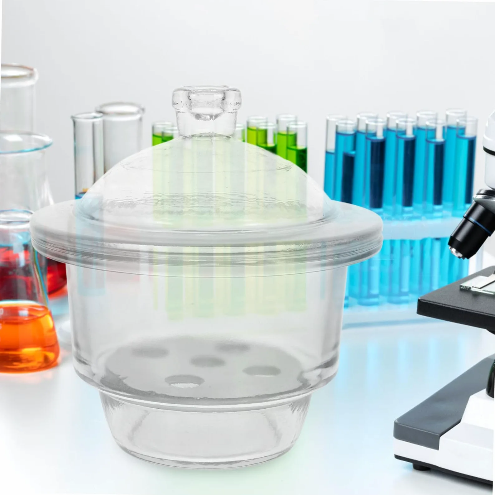 GARVALON Desecador De Vidrio Para Laboratorio Orificios Ajustados Para Experimentos Científicos y Enseñanza